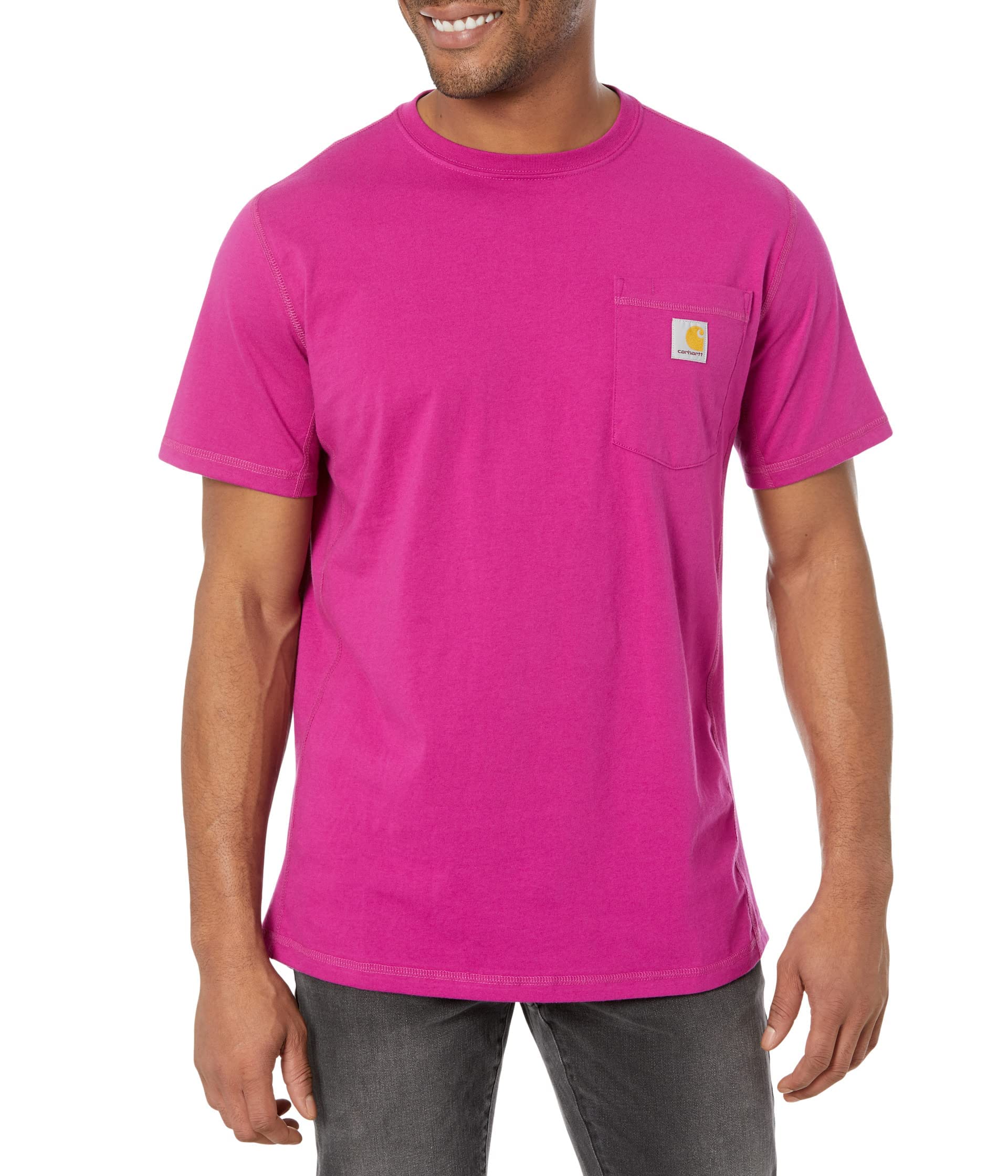 CarharttMen Force Relaxed Fit Midweight Short Sleeve Pocket Tee Magenta Agate MD (Reg)
