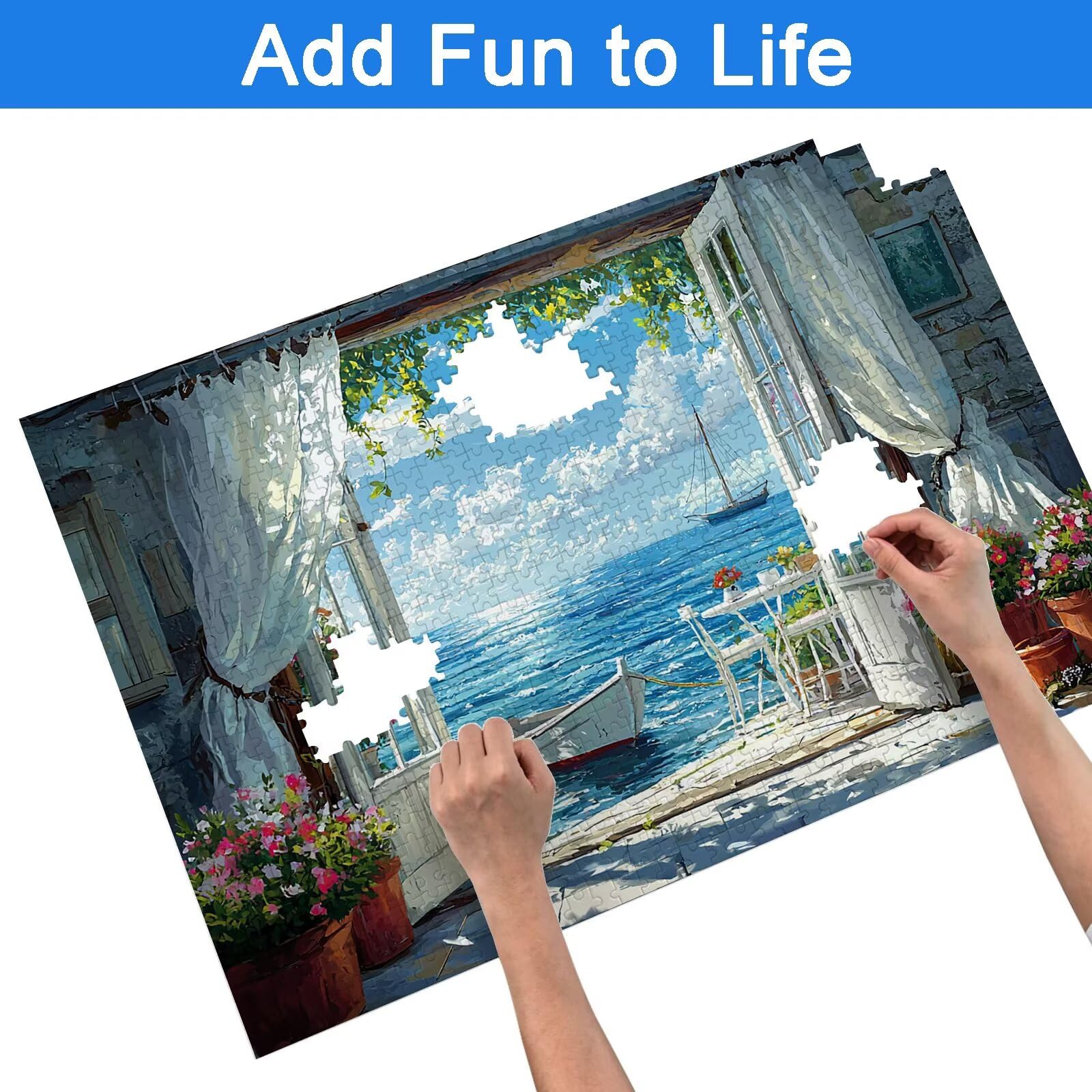 Puzzle 1000 Pezzi per Adulti Bambini, Puzzle Italia in Legno per Adulti, Puzzles Paesaggio Impegnativi, Giochi Educativo per Famiglie, Rompecapo con Scatola per Decorazioni Casa, Regalo Donna, -8892