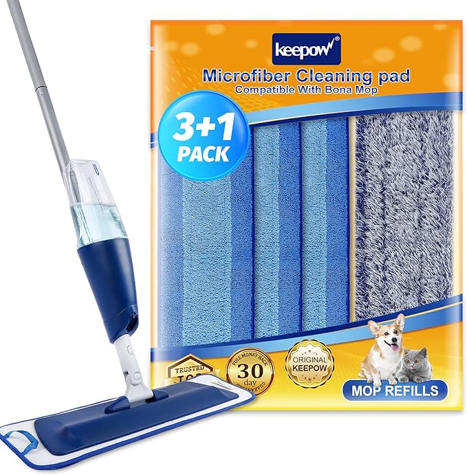 KEEPOW Microfiber Cleaning Pad for Bona, Mop Replacement