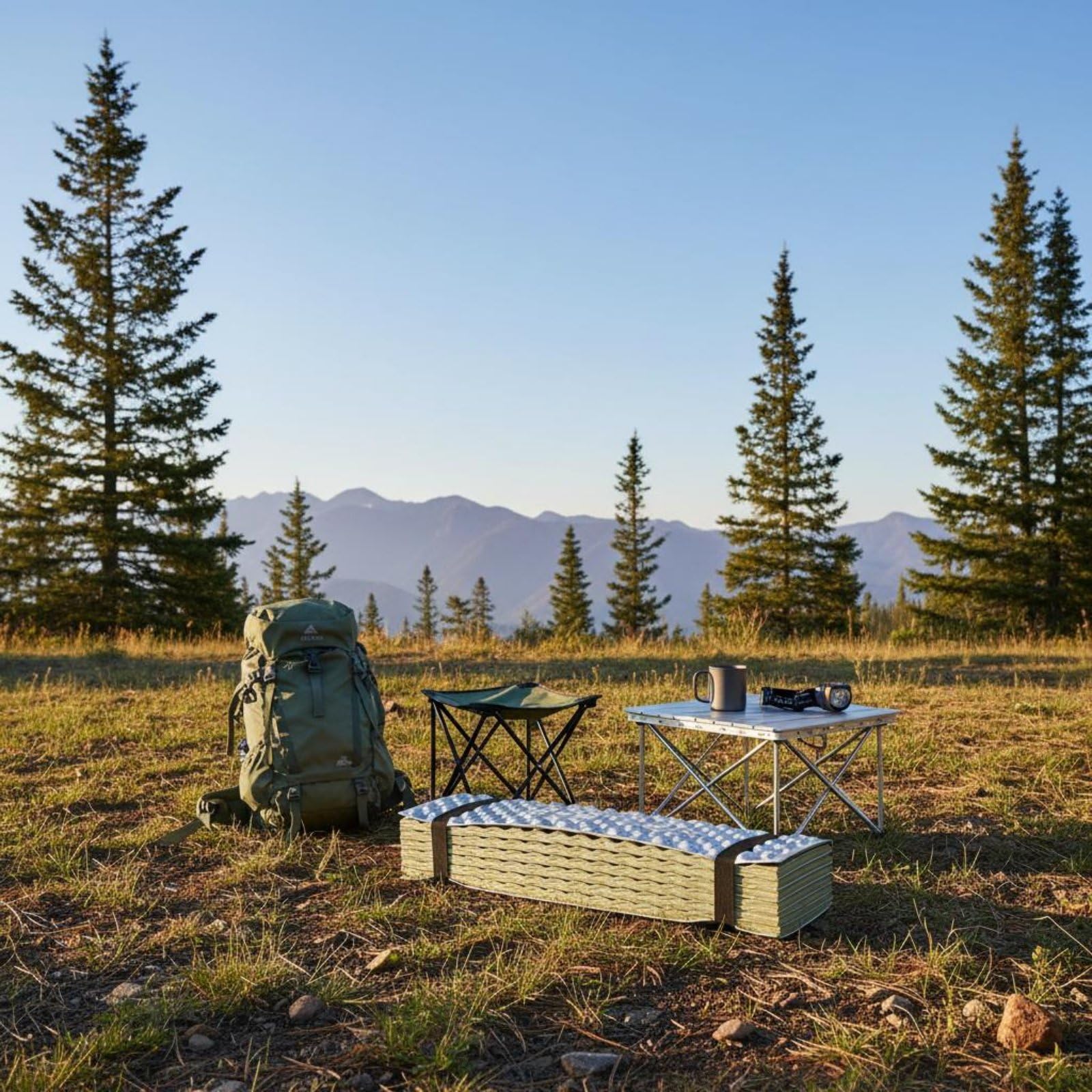 Colchoneta para Acampar Esterilla Colchón Plegable Espuma Ligera Diseño Ergonómico Compacto Adecuada para Camping Deportes Aire Libre Picnics Vacaciones Parque