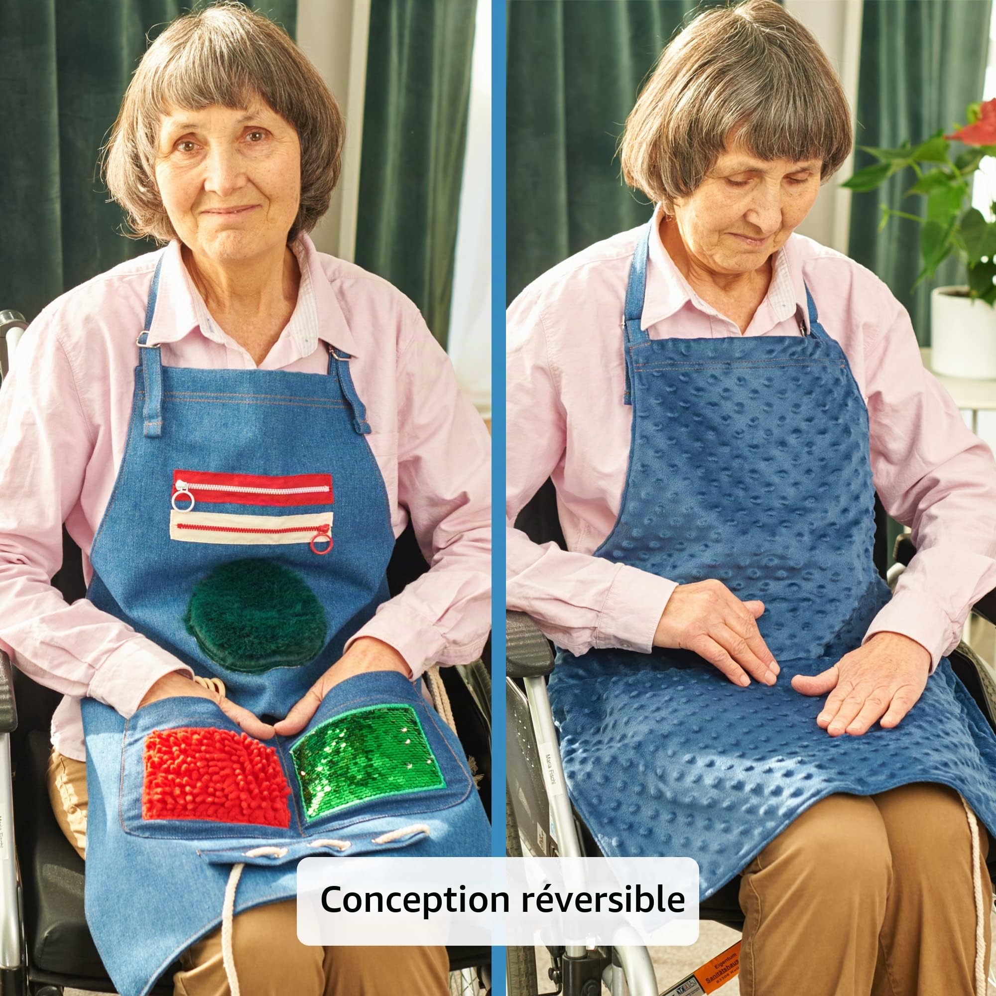 Tablier Sensoriel | Couverture Sensorielle Démence | Activités Calmantes Pour Personnes Agées | Produits Pour Personnes Agées Démentes | Fidget Apron | d'Alzheimer, Démence, Syndrome d'Asperger
