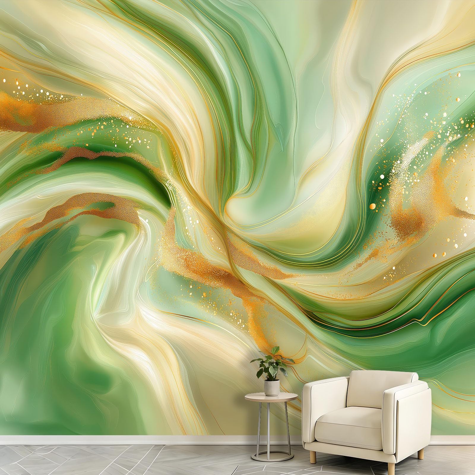 Papier peint panoramique 3D or moderne luxe poster mural salon chambre 150x105cm