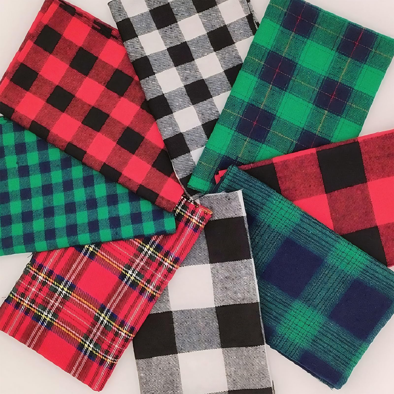 NEUJUS 8 Stück Baumwollstoff 50 x 50 cm Stoffpaket – Patchwork Stoffe Paket zum Nähen & Quilten, DIY Stoffreste Baumwollstoffe Meterware, Stoff Quadrate verschiedene Muster (8 Stück Prüfen)