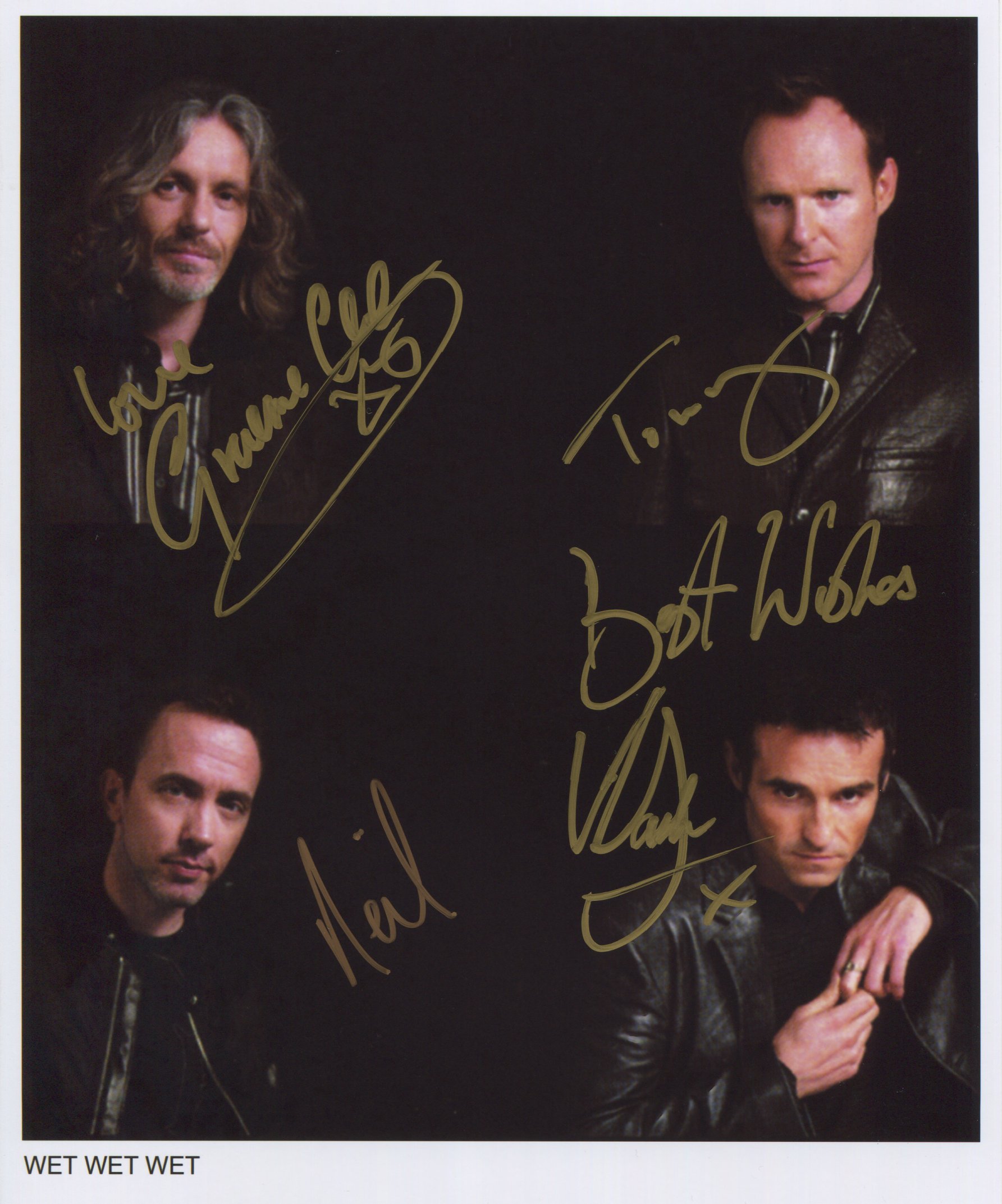 Wet Wet Wet FULLY SIGNED Photo 1st Generation PRINT Ltd 150 + Certificate (2)