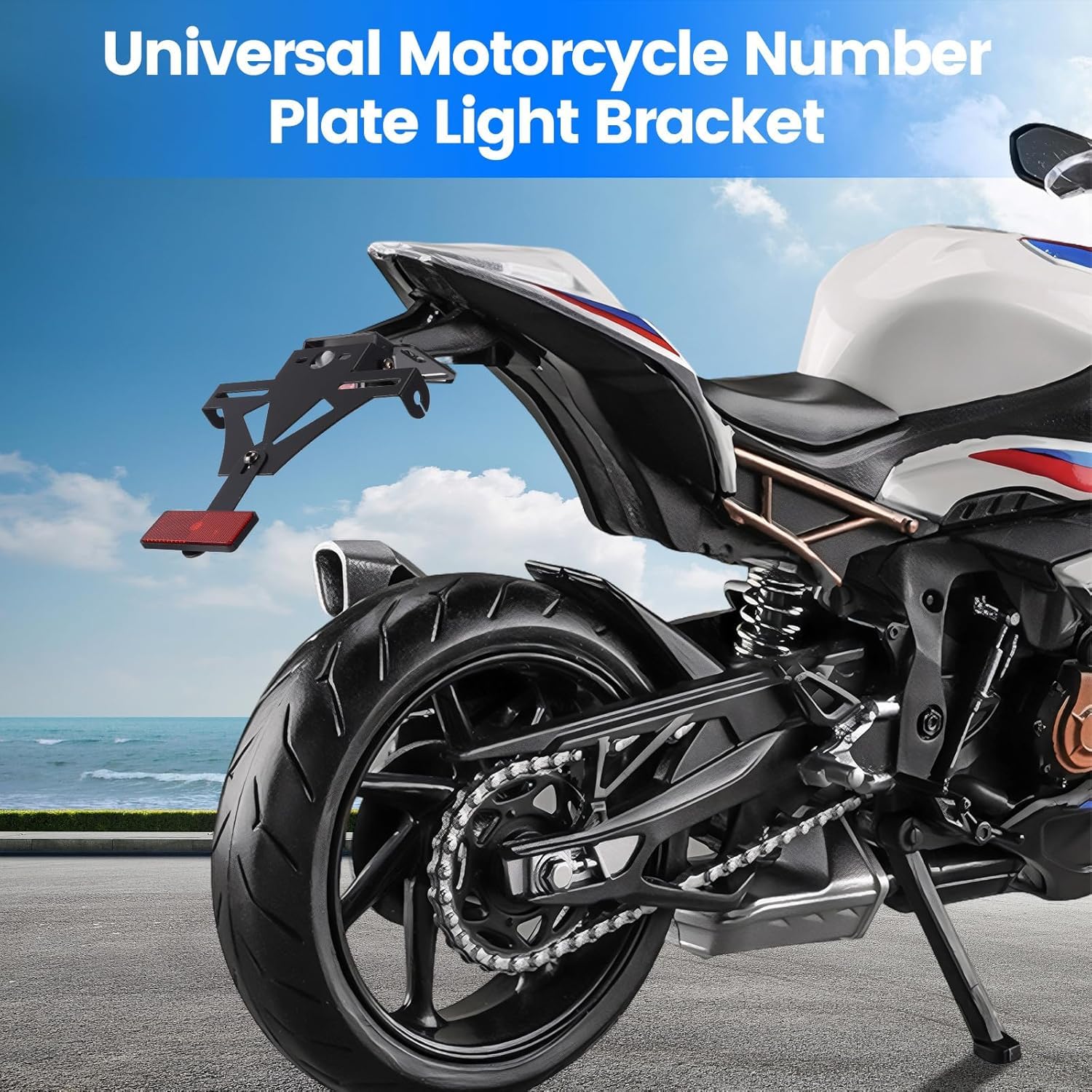 Portatarga Moto per Honda X-ADV 750 XADV 750 Forza 750 2021 2022 2023 2024 2025, Portatarga Moto in Lega di Alluminio Moto Portatarga Targhe Angolo RegolabileSet Conversione Posteriore