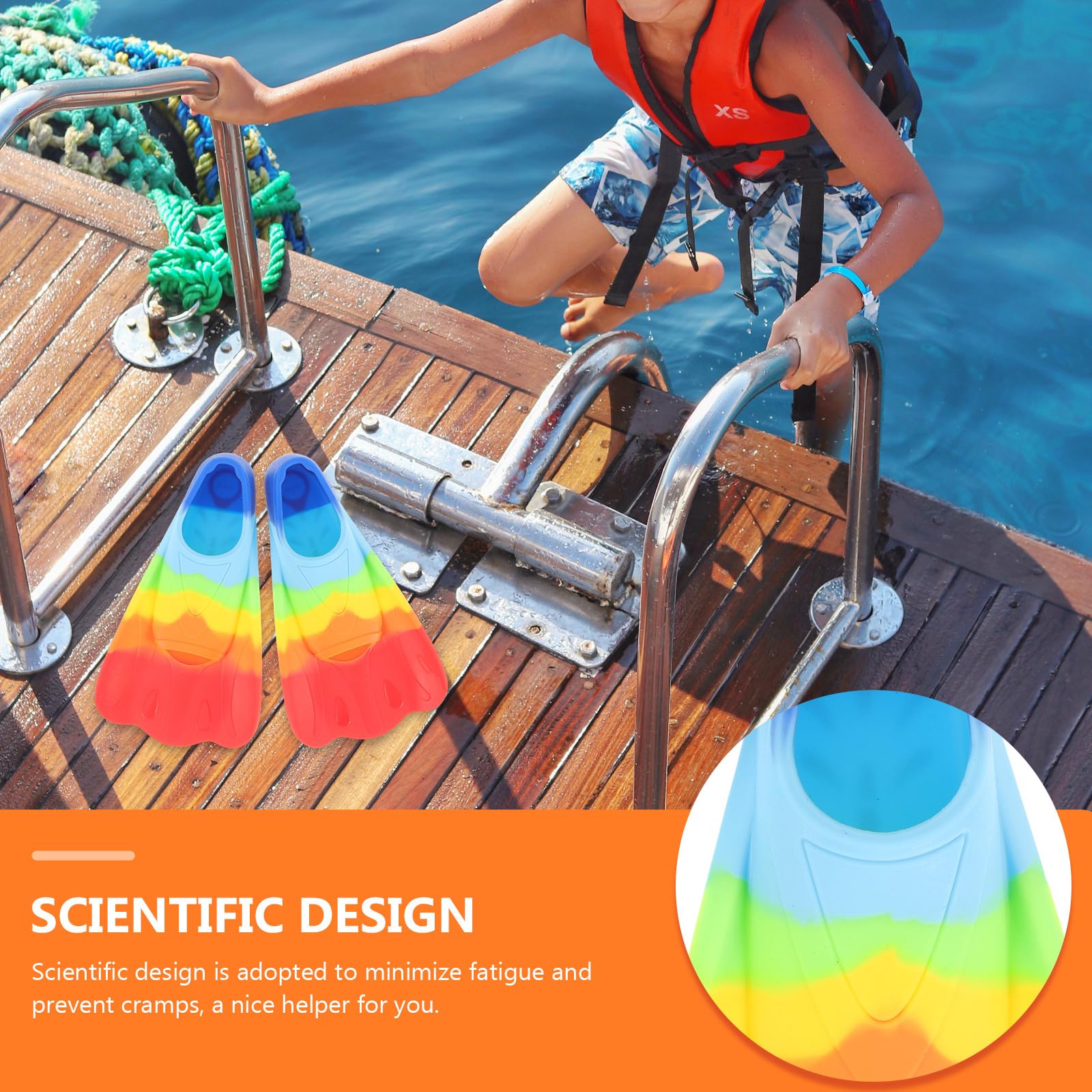 Toyvian Palmes de Natation en Silicone Légère et Flexible Confortables et Sûres Modèle Xxs27-29 pour Garçon et Filles Débutants pour l'enseignement Plongée