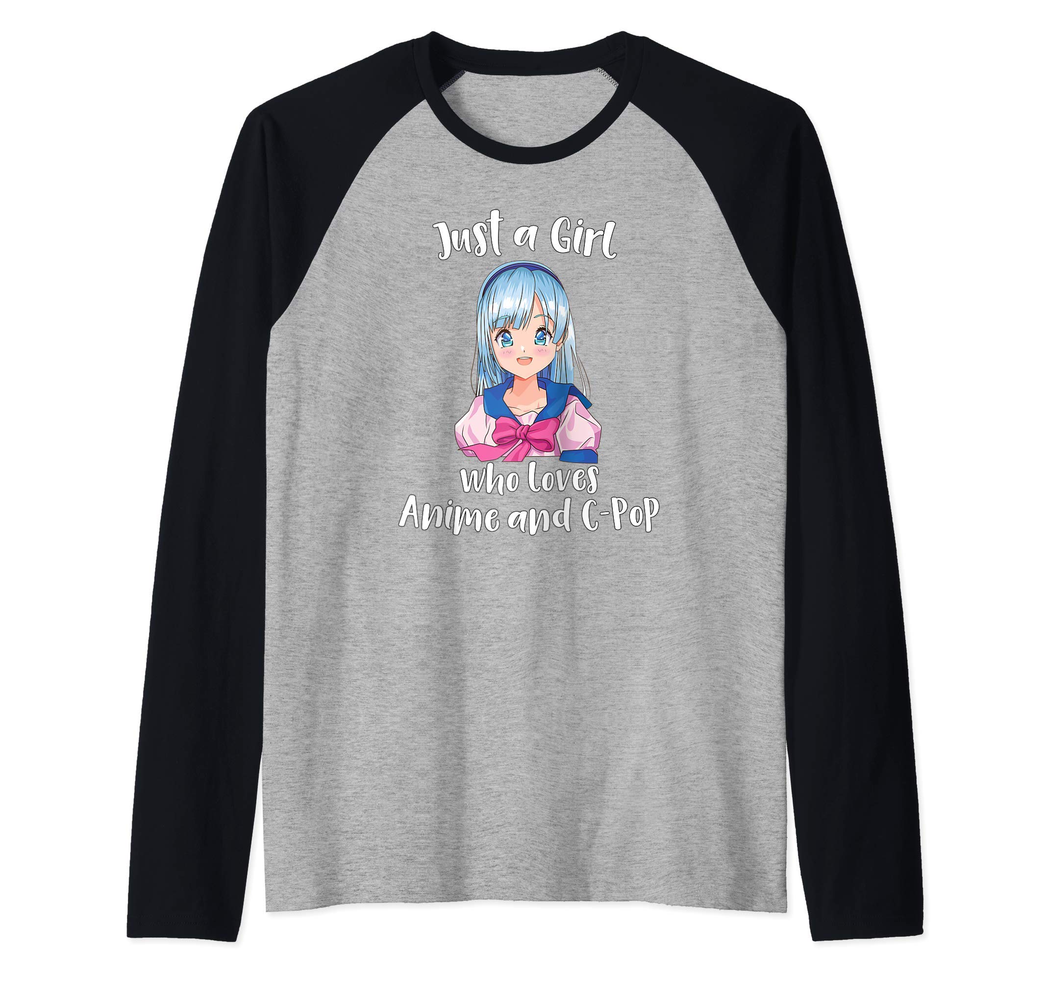 Just A Girl Who Loves Anime & Cpop Cool Anime Art Lover Raglan Baseball Tee