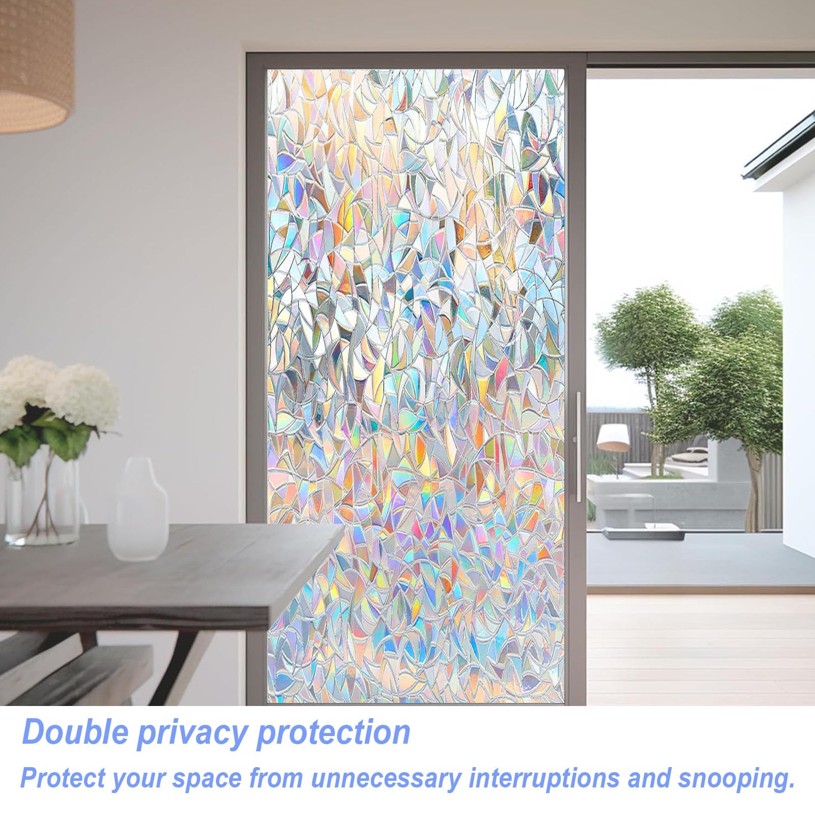 Pellicola per Vetri Finestre 70 x 300 cm per La Privacy, Autoadesiva, Opaca Pellicola Adesiva per Vetri Autoadesive per Camere da Letto, Cucine, Soggiorni, Luna Crescente