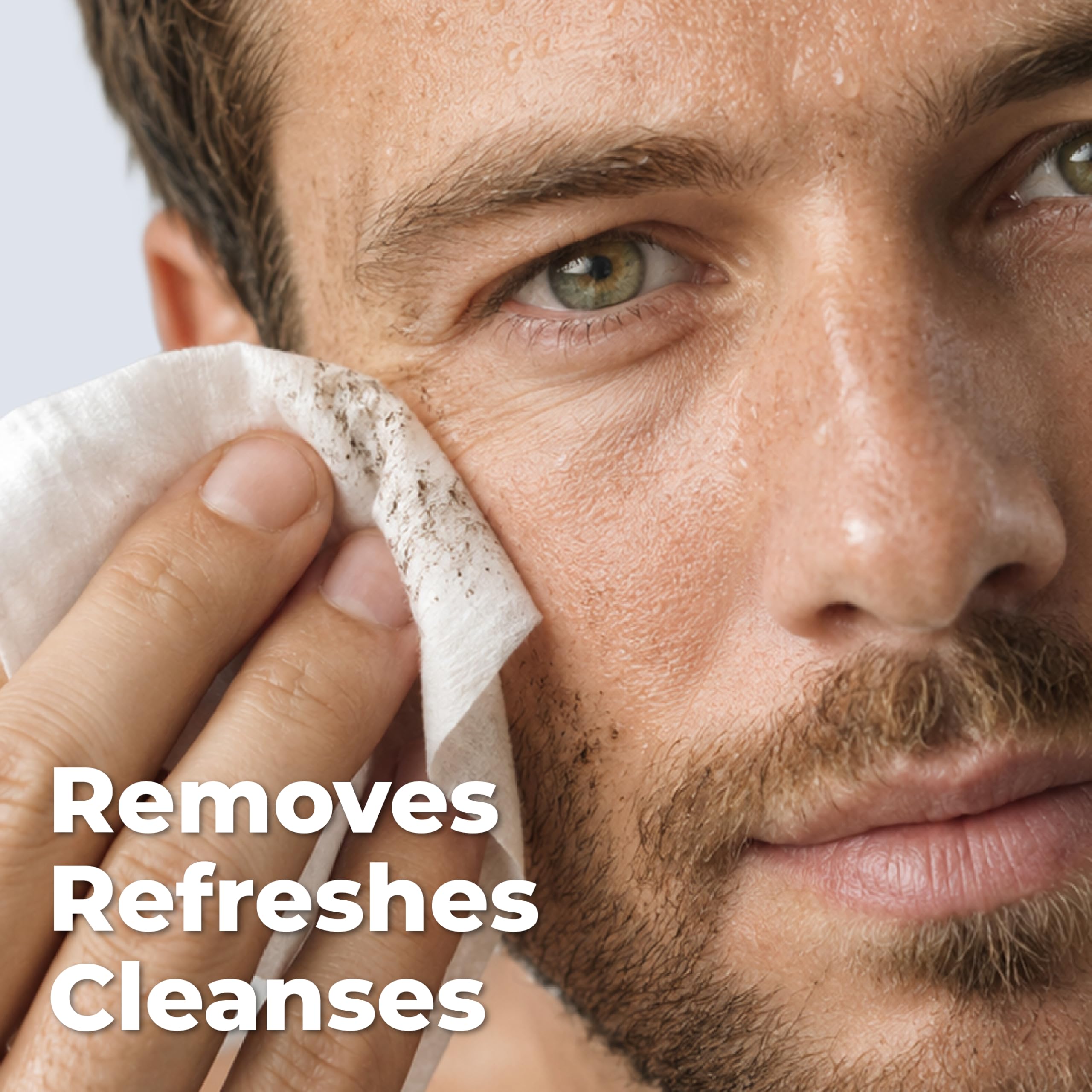 LIVAURA Retinol Men Facial Wipes Anti-Aging Cleansing Towelettes - Szybko Oczyszczają Twarz Z Potu, Oleju I Brudu Zatykającego Pory Bez Żadnych Ciężkich Pozostałości (60 Sztuk (1 Opakowanie))