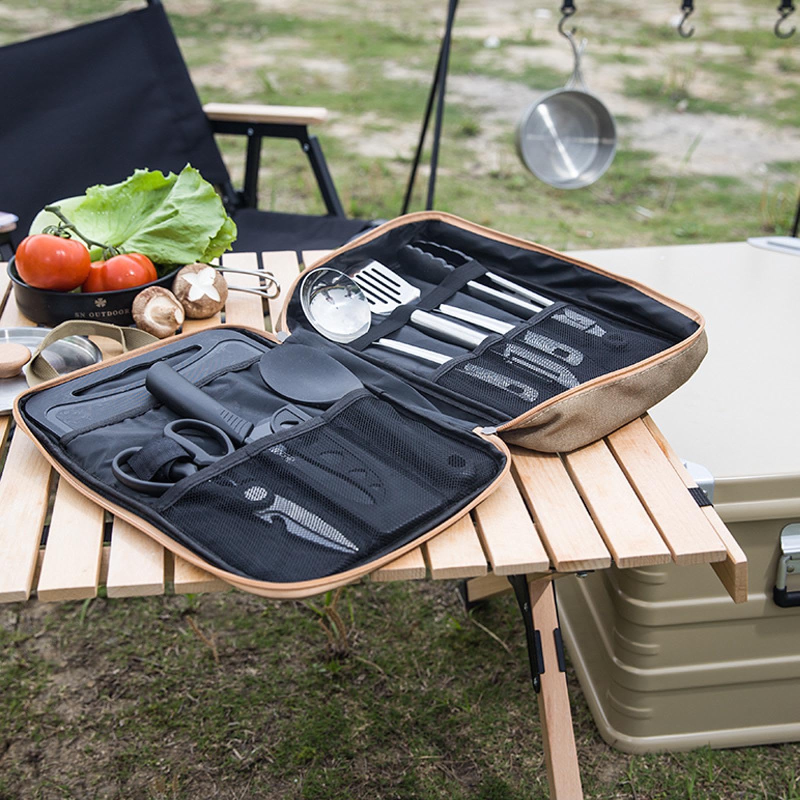 Amazon.co.jp: キャンプ用調理器具セット、8点セット バーベキュー BBQ