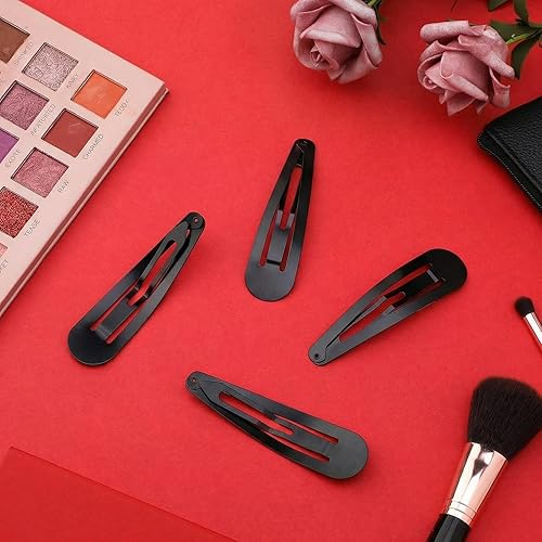 Miniatura 4 de WILLBOND 50 Pcs Snap Clips for Hair 3.5 Inch Large Metal No Slip Hair Barrettes Long Side Clips for Women Accessories, Black(Black)