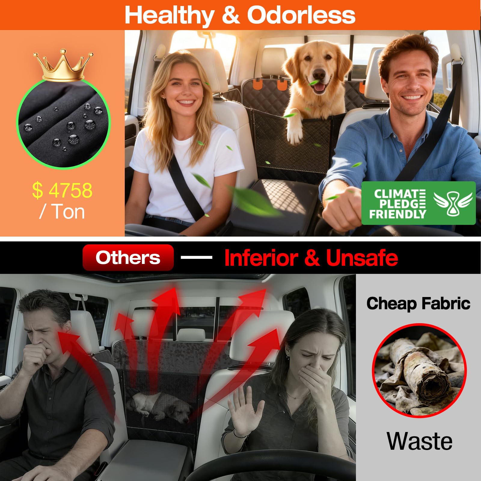 Doglike Dog Truck Seat Cover for Back Seat [2026 Military-Grade Protection], Hard Bottom Dog Hammock for Car, Waterproof Pet Bed Extender for Large Dogs, with Detachable Mat, XL for Crew Cab Truck/SUV - image 5