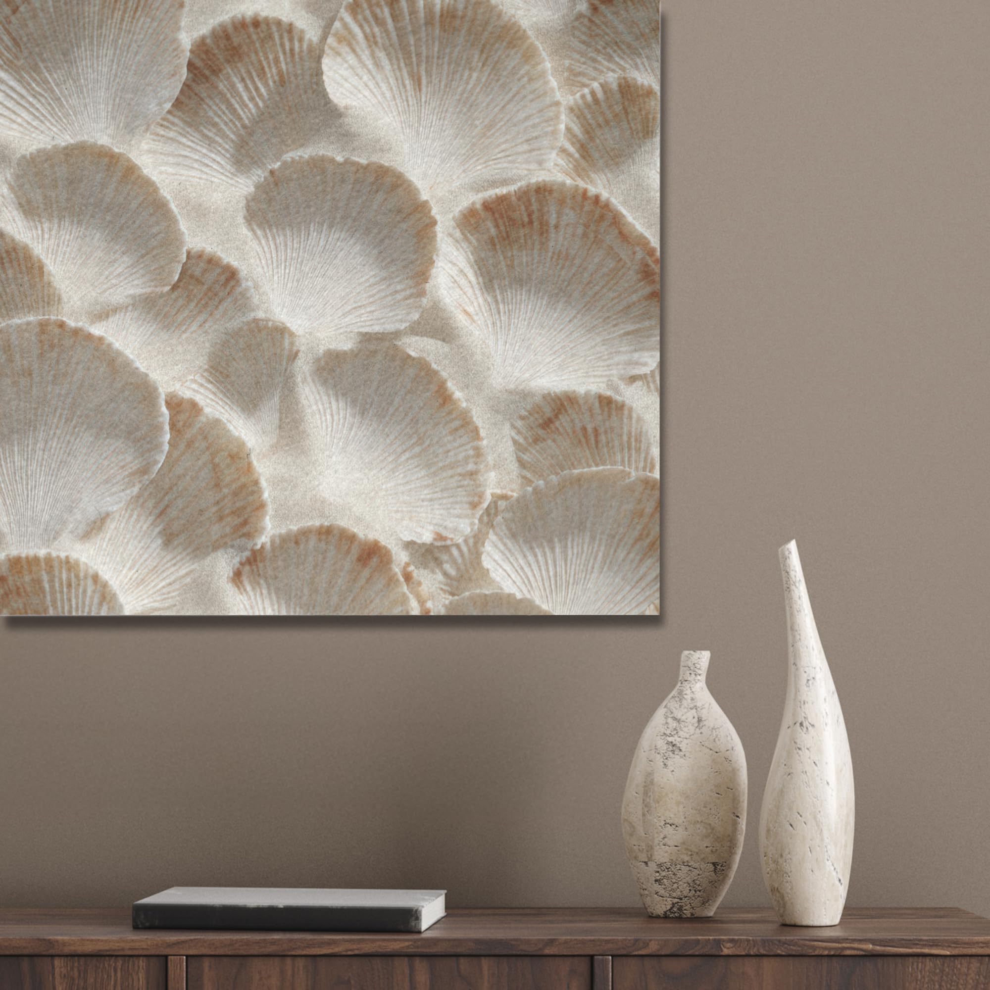MuchoWow© "MuchoWow© Pannelli Fonoassorbenti Parete Acustici Insonorizzanti | 70x100 cm - Pannello Fonoassorbente Design Isolante Acustico Fonoisolanti Insonorizzazione Stanza Conchiglie - Forma a