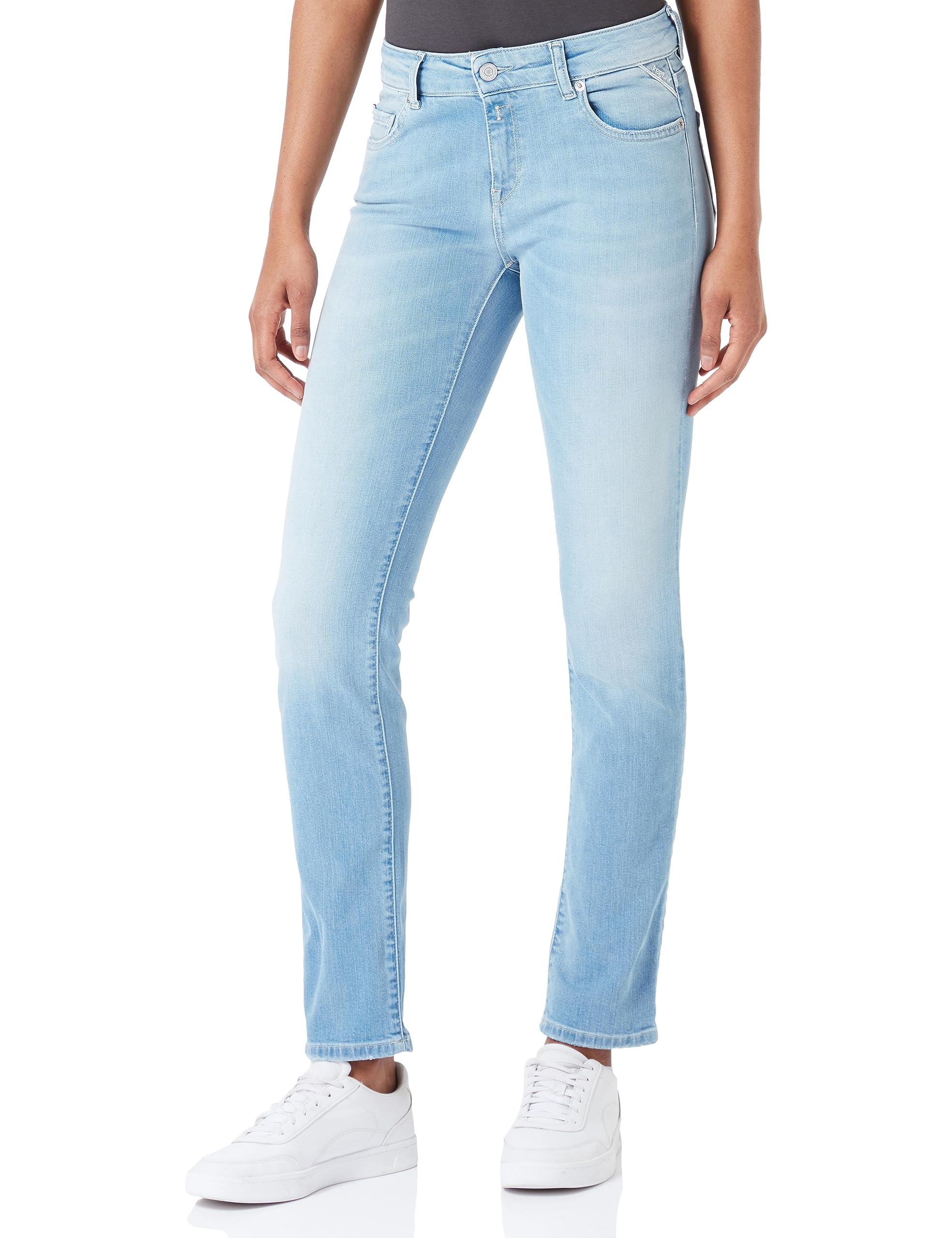 Replay Damen Jeans Faaby Slim-Fit Bio, Light Blue 010 (Blau), 23W / 30L