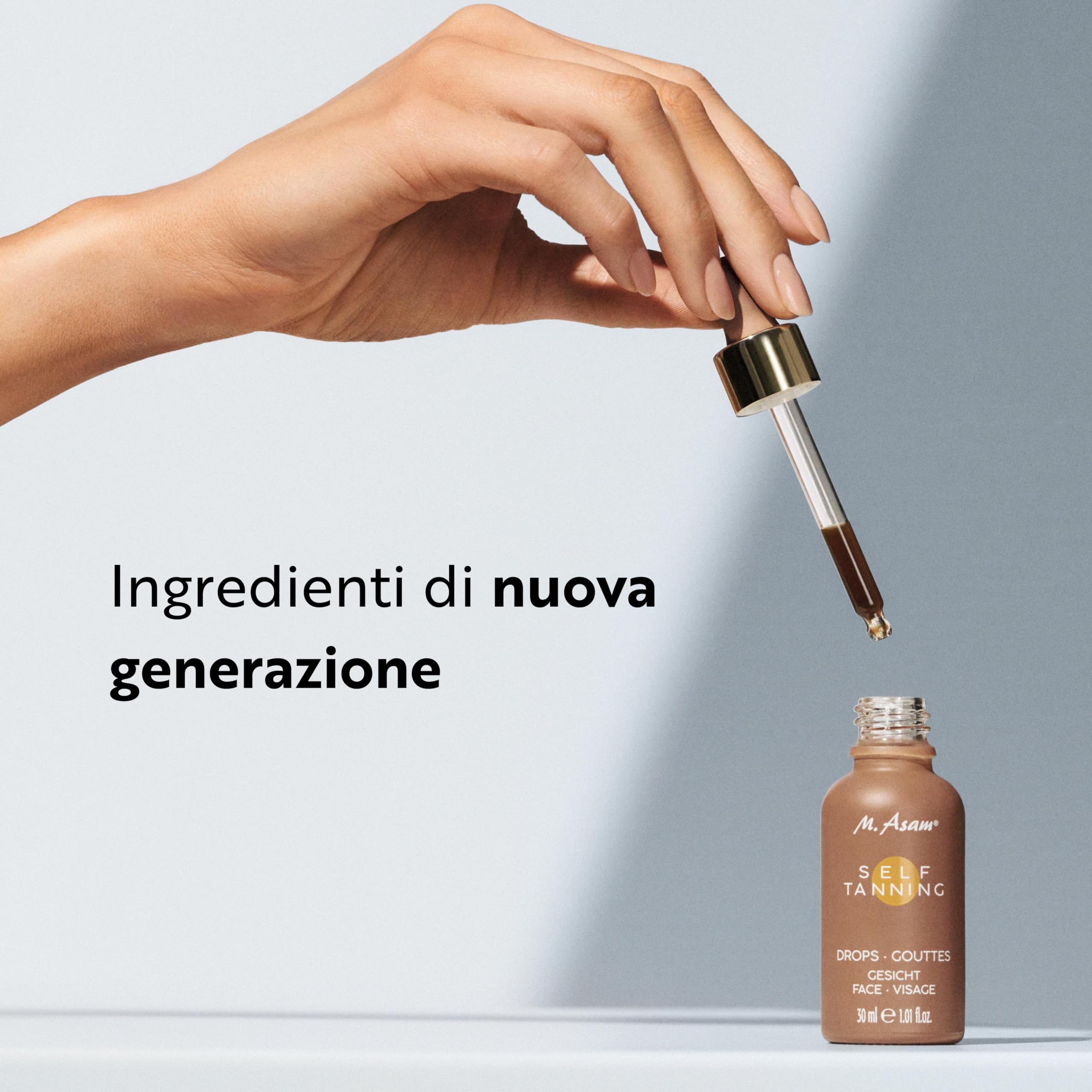 M. Asam SUN Self Tanning Drops (30ml) – Autobronzante viso con gocce autobronzanti per il viso, effetto naturale senza sole, autobronzante graduale, incarnato dorato tutto l’anno