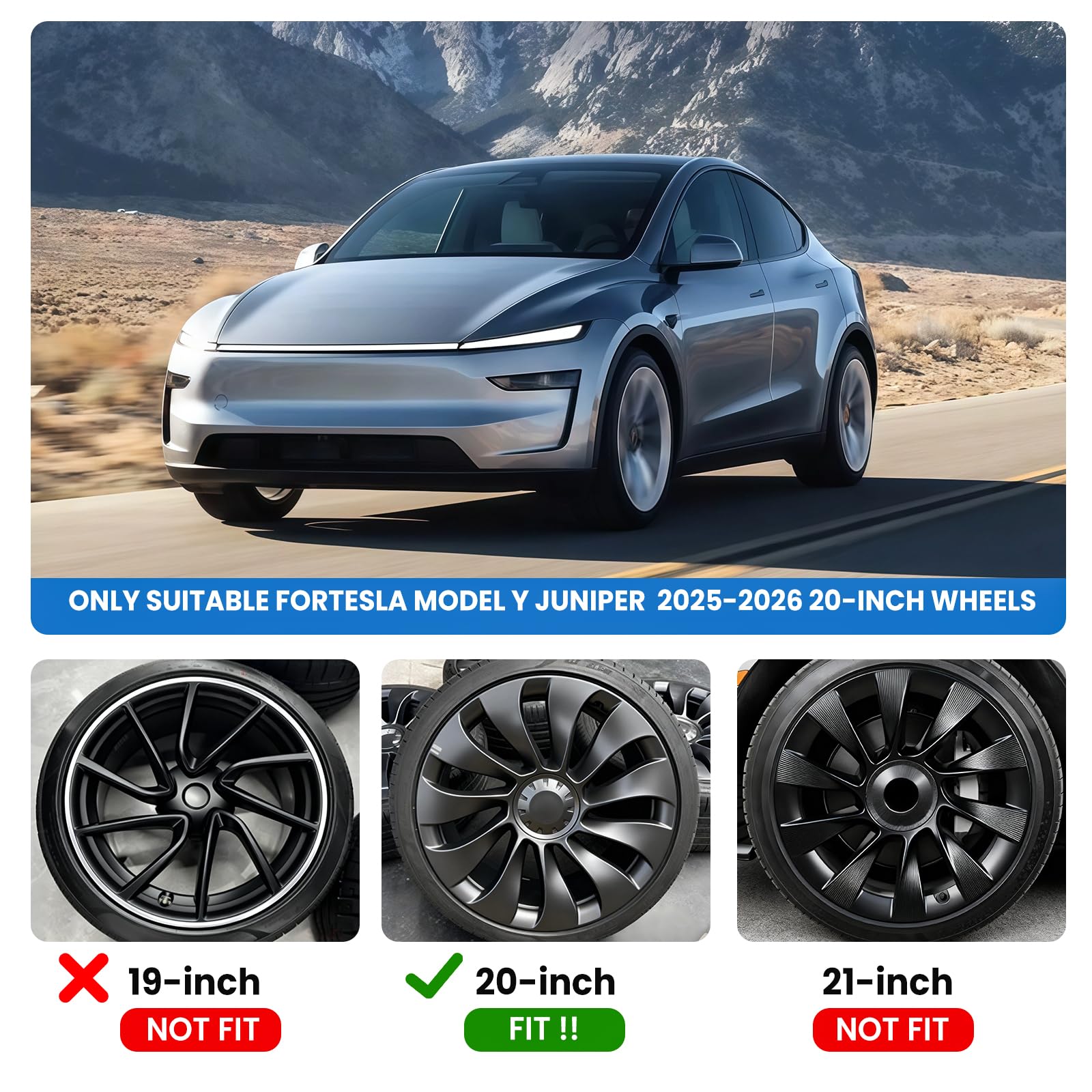 Amazon | WheelX 20インチ ホイールカバー 2025-2026 Tesla Model Y