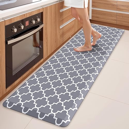 Miniatura 36 de WISELIFE Alfombra de Cocina Acolchada Antifatiga, 17.3" x 60", Alfombras de Cocina Antideslizantes Impermeables de PVC Resistente, Alfombra Rojo