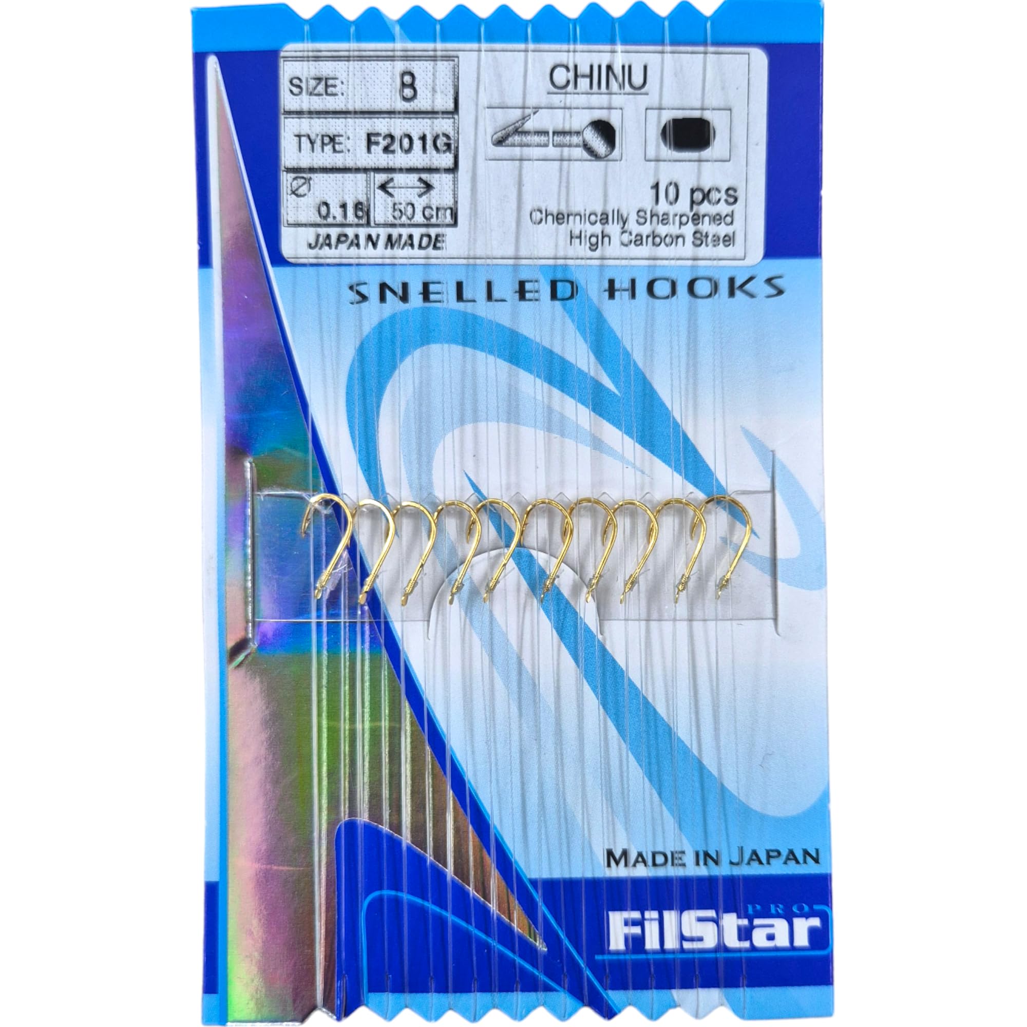 10 Anzuelos de Pesca CHINU Tamaño 8 - Hilo da Pesca Monofilo Dia 0,16mm - Línea Mono de 50cm - Pesca Carpa - Carpfishing - Aparejos de Pesca - Method Feeder - Pesca Accesorios – Fishing