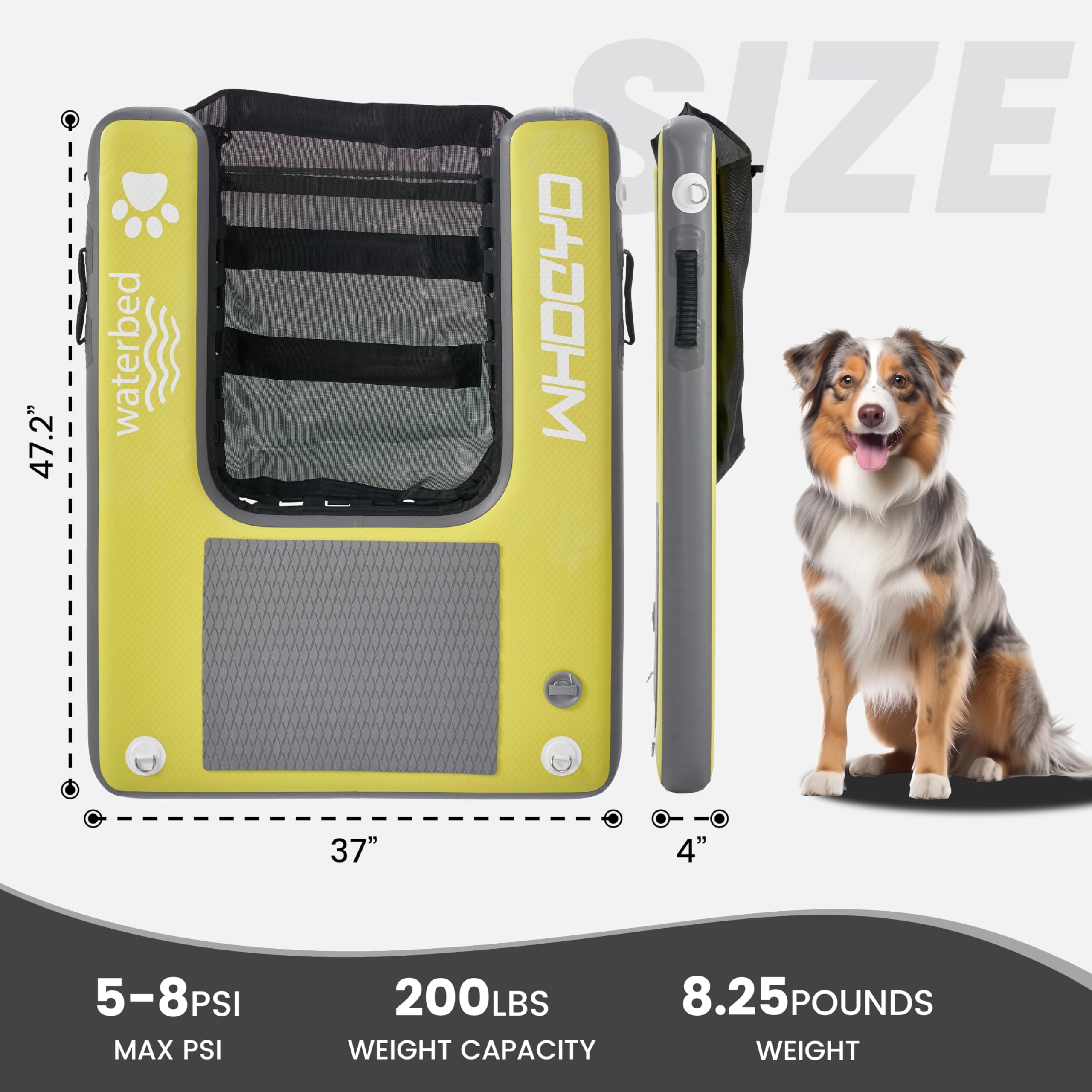 Aufblasbare Hunde-Planke, schwimmende Rampe, Ausstieghilfe für Pools, Boote, Landesteg, Stufe zum Schwimmen, für Haustiere bis 90 kg, Pool-Bett für Menschen