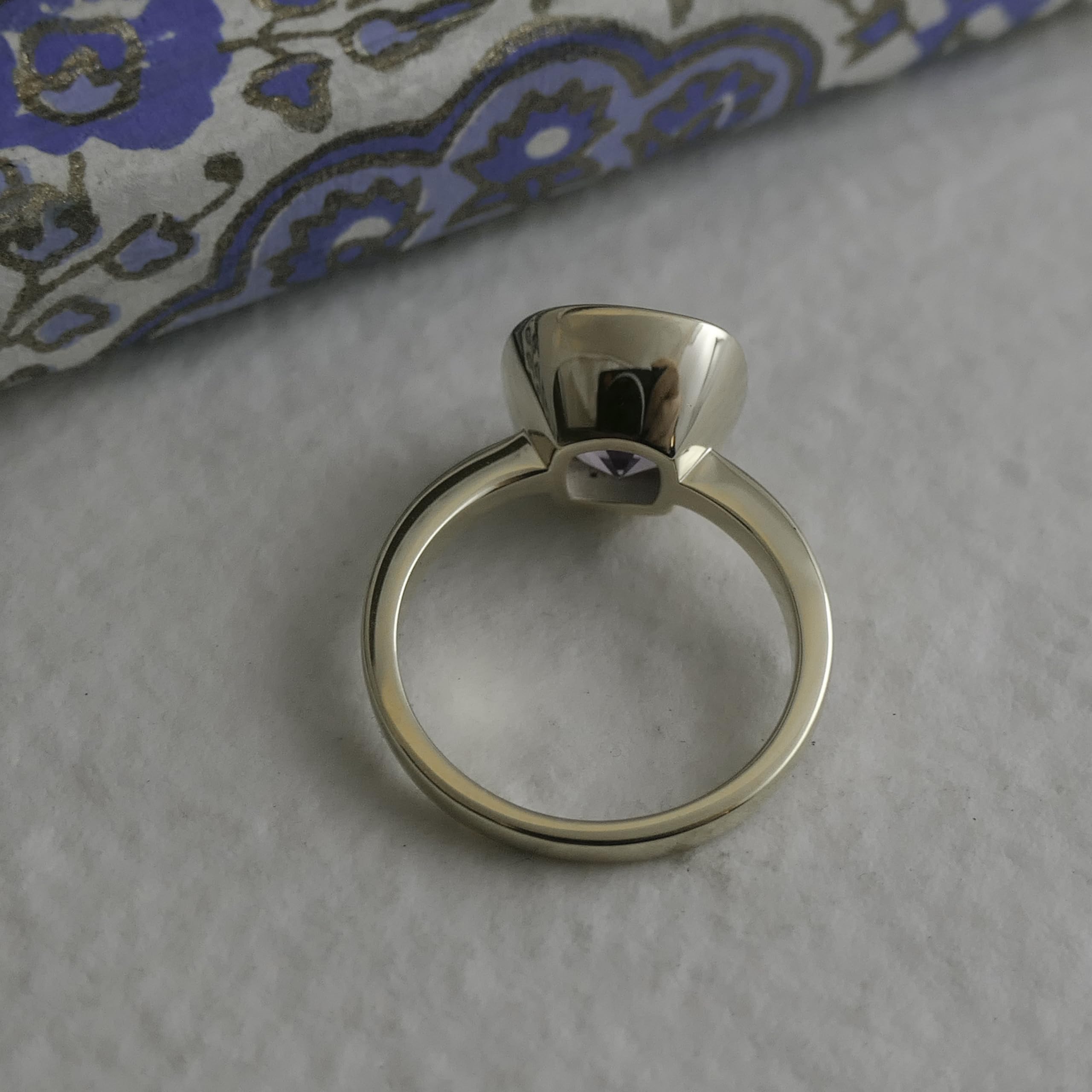Amethyst Kissenschliff Vergoldet Sterling Silber Ring - Natürlicher Edelstein - Geburtstagsgeschenk – Handgefertigte Geschenkideen für Frauen