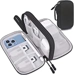 Lacdo Organisateur électronique, organisateur de câble de voyage sac Pouch Tech Accessoires électroniques étui chargeur double couche portable pour câble, cordon, chargeur, téléphone, écouteur, banque de puissance, rose clair