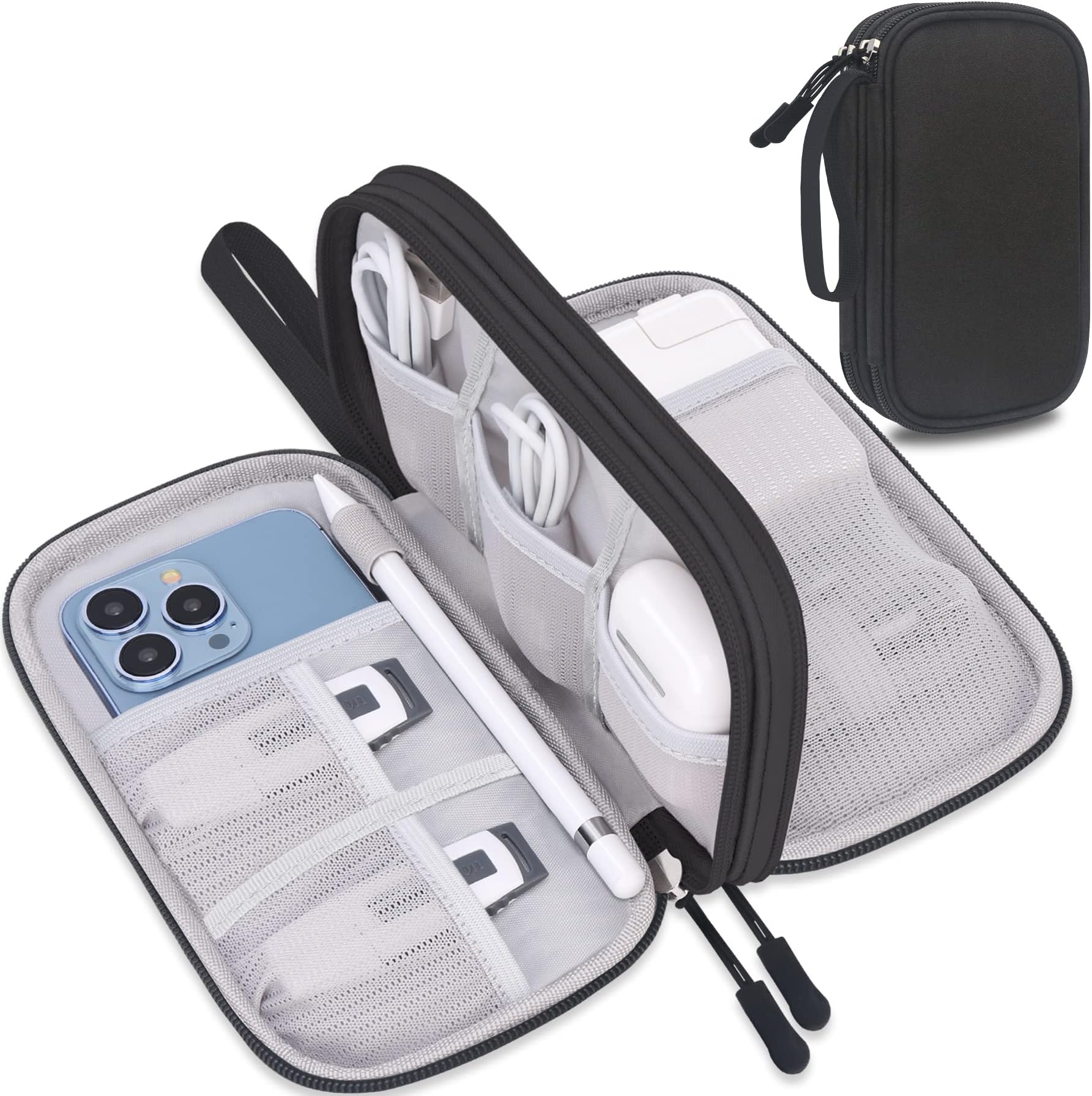 Sponsored Ad – Lacdo Electronic Organizer, Travel Cable Organizer Bag Pouch Tech Electronic Accessories Carry Case Portable Double Layers Charger Case for Cable, Cords, Charger, Phone, Earphone, Power Bank, Black