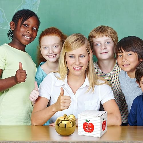 Miniatura 5 de 3 piezas de regalos para profesores de cerámica de manzana dorada, regalos de agradecimiento para profesores, premios de manzana dorada, regalos