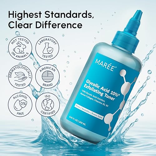 Miniatura 8 de MAREE Tóner de Ácido Glicólico Tóner Exfoliante para Rostro Acido Glicolico para Manchas