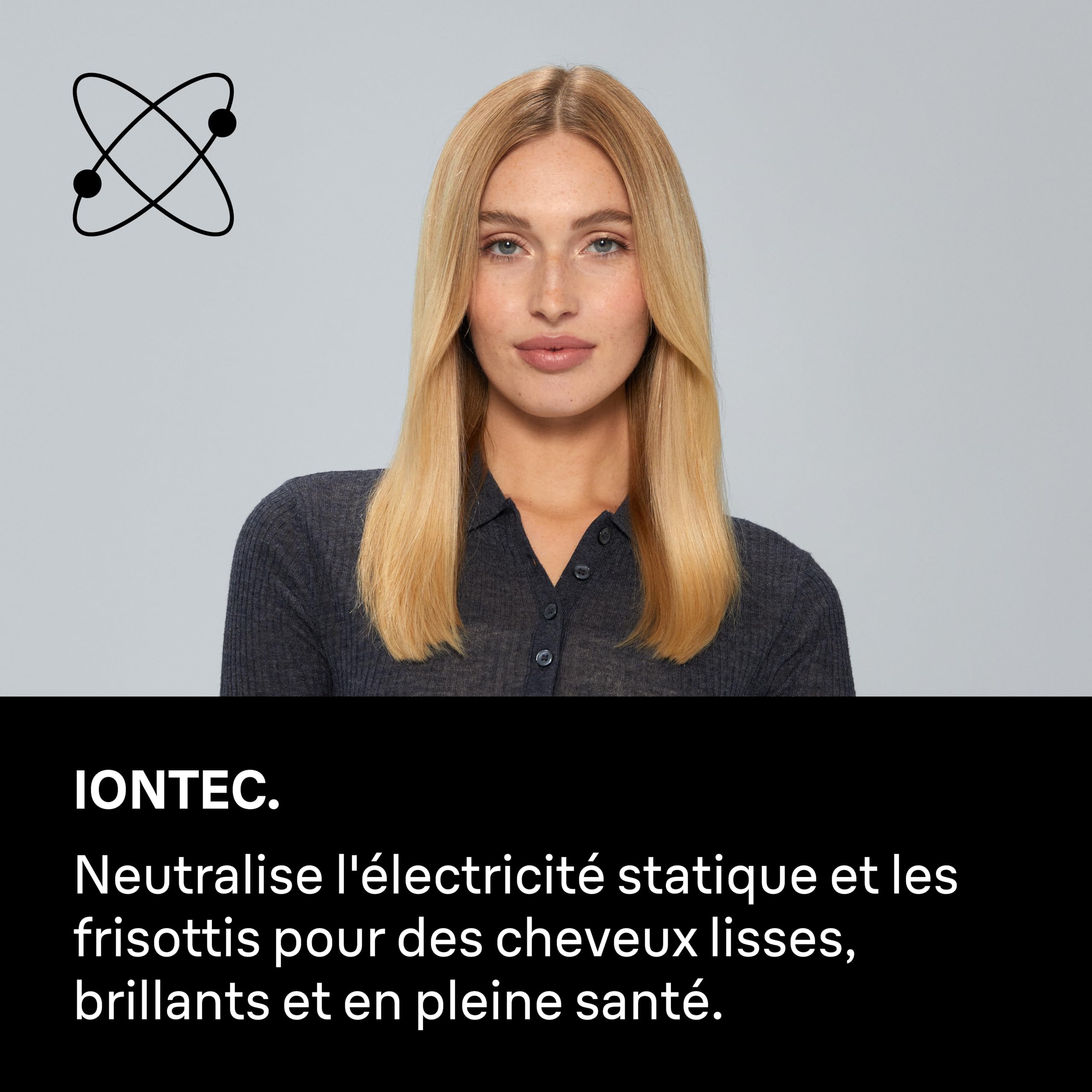 Sèche-Cheveux Braun HD2.21, Puissant avec Diffuseur et Concentrateur, Technologie IONTEC, Moteur 2200W avec 3 Réglages de Températures et 2 Vitesses, Finition Blanc Brillant, BRHD226