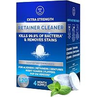 Retainer Cleaner Tablets for Invisalign Approved for Ultrasonic Cleaners -120 D…
