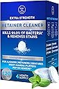 Retainer Cleaner Tablets for Invisalign Approved for Ultrasonic Cleaners -120 Denture Cleaning Tablets for Aligners, Night Guard, Mouth Guard - Denture Cleaner Tablets 4-Month Supply