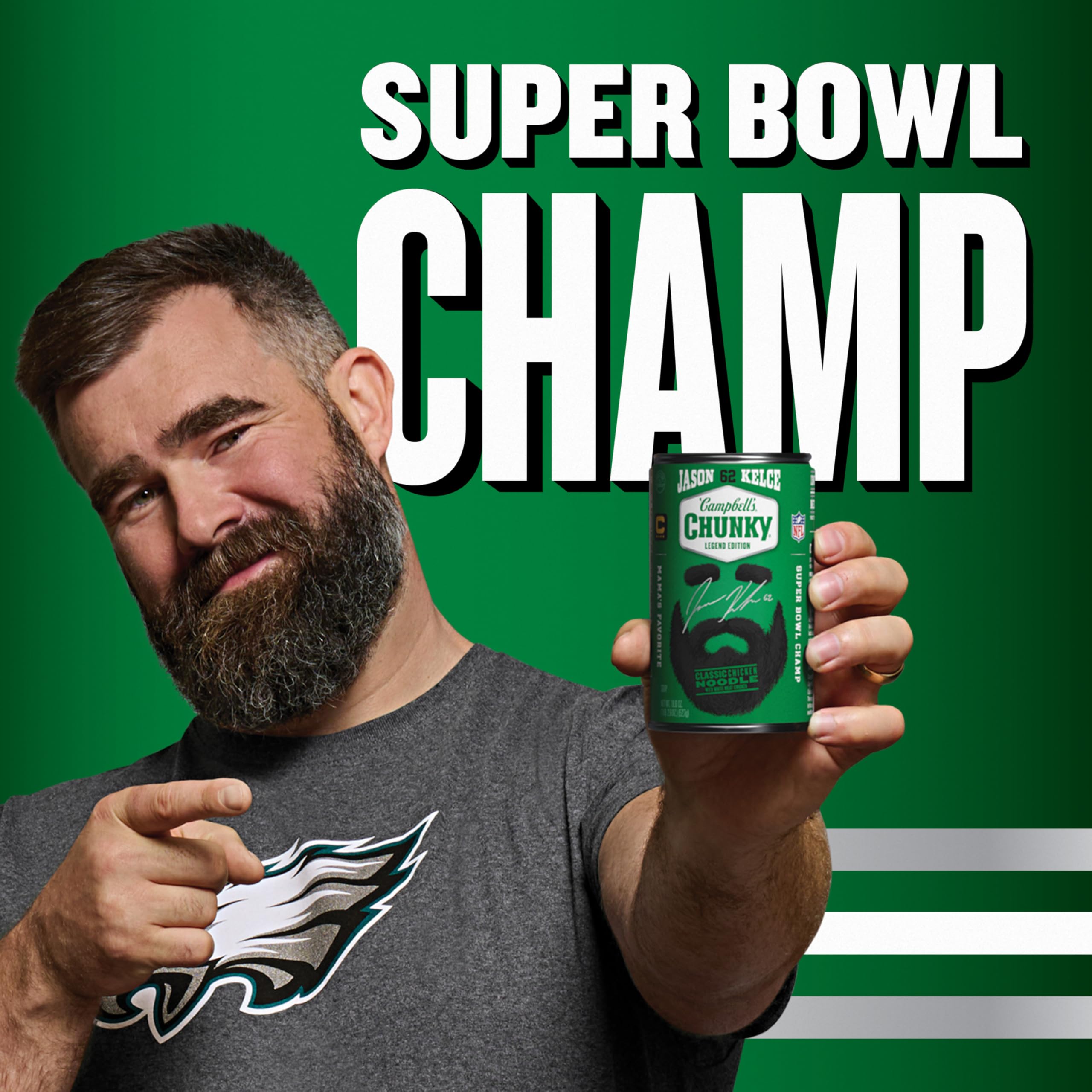 Campbell’s Chunky Soup, Classic Chicken Noodle Soup – Kelce Legend Edition, 18.6 oz Can