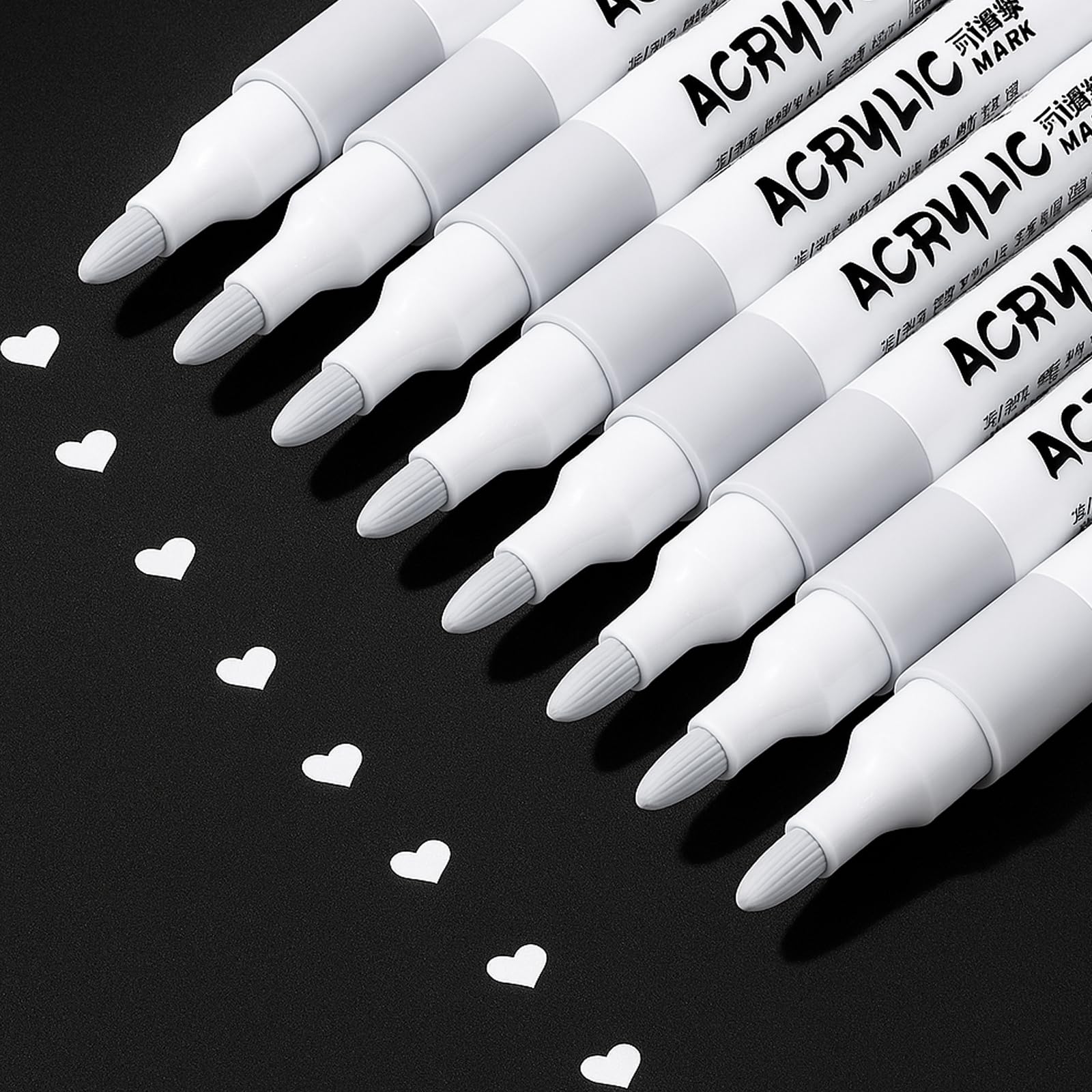 Rotulador permanente blanco,8 unidades rotulador neumaticos blanco,Impermeable y de secado rápido, ancho de trazo 2,0 mm, adecuado para piedra, madera, vidrio, cerámica, lona, ​​neumáticos.