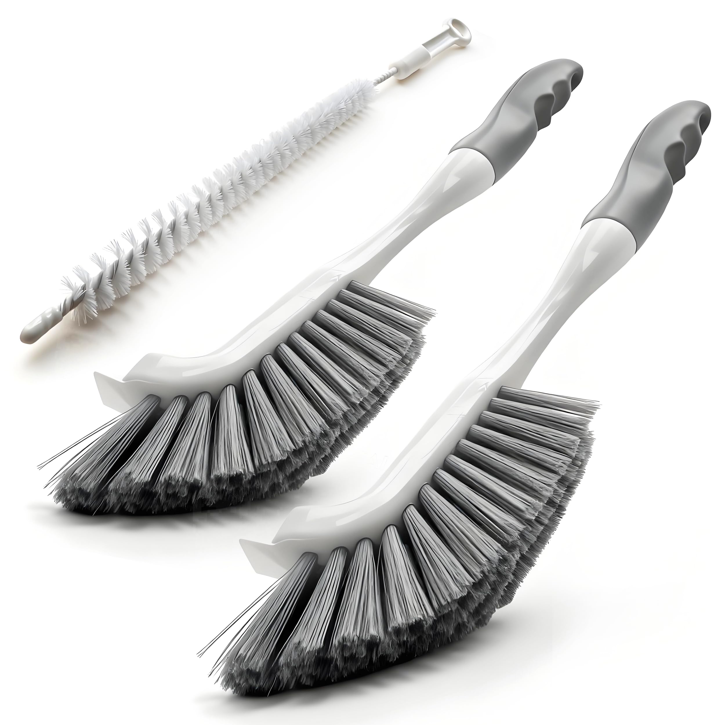3 Pack Scrub Brush Set Hard Bristle Brushes for Cleaning Bathroom Sink Corner Stove Tile Grout Tight Spaces