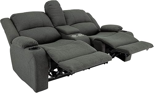 Miniatura 53 de RecPro Charles Powered - Sofá reclinable doble y sofá biplaza Muebles de pared Hugger RV – Tela de avena de 80 pulgadas