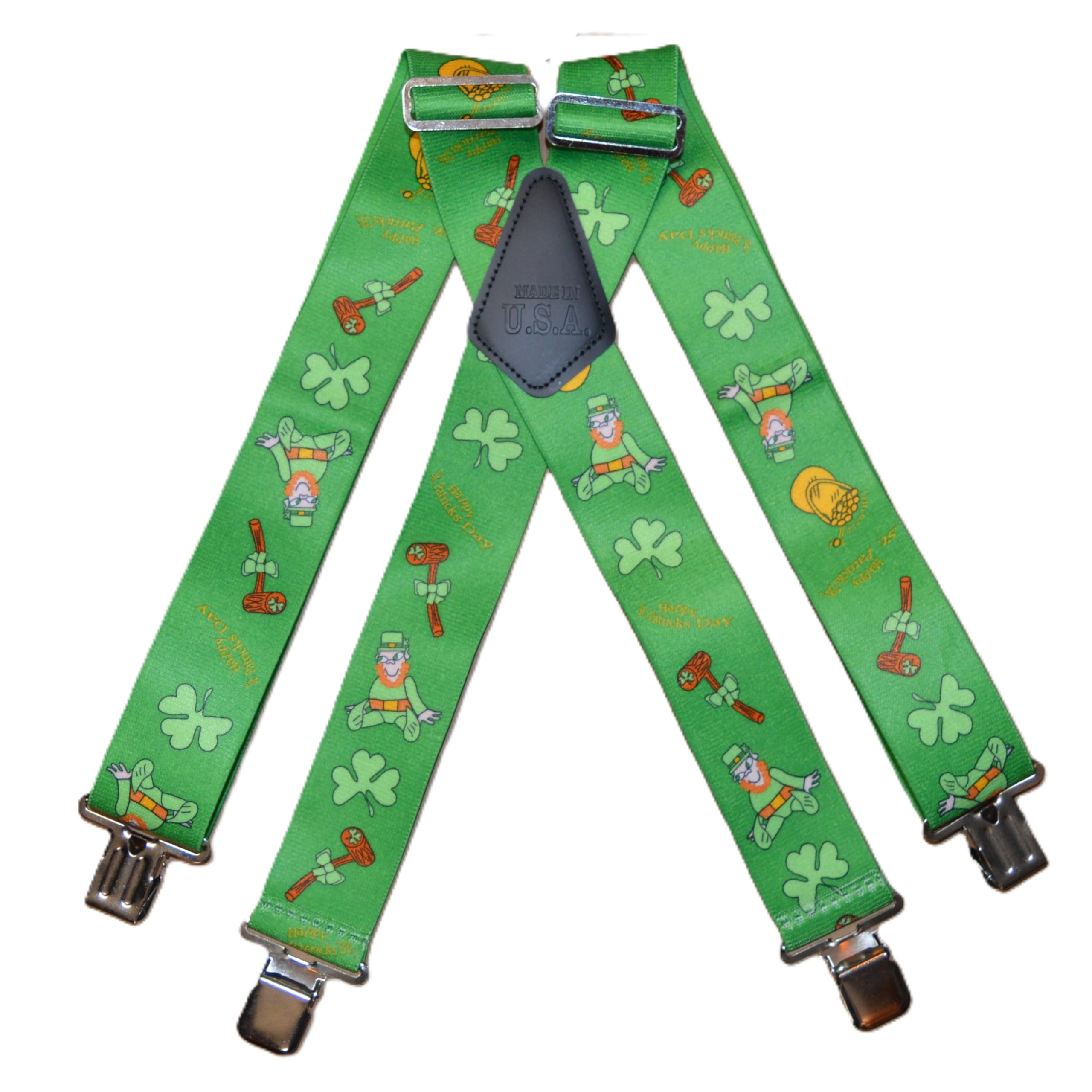 Brimarc Onesize Work Braces - Irish Leprechaun - Happy St Patricks Day Design 2"/50mm Wide