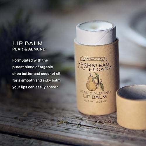 Miniatura 3 de Farmstead Apothecary Bálsamo labial 100% natural con cera de abejas orgánica, manteca de karité orgánica y aceite de coco orgánico, vainilla