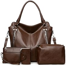 2E-youth Purses for Women Large Tote Womens Handbag Set Faux Leather Hobo Crossbody Bag 4pcs