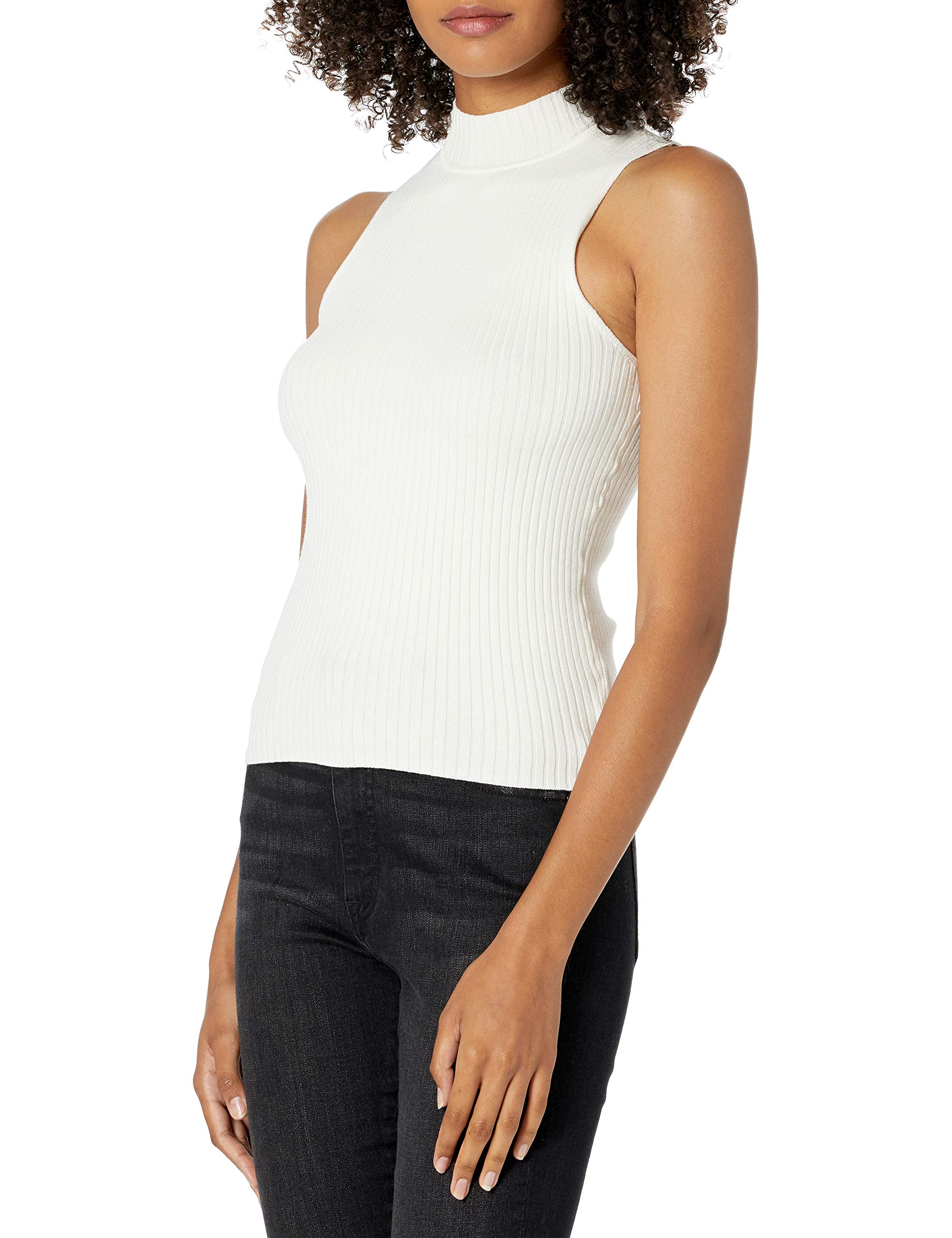 The Drop Women's Karolina Sleeveless Ribbed Mock-Neck Sweater
