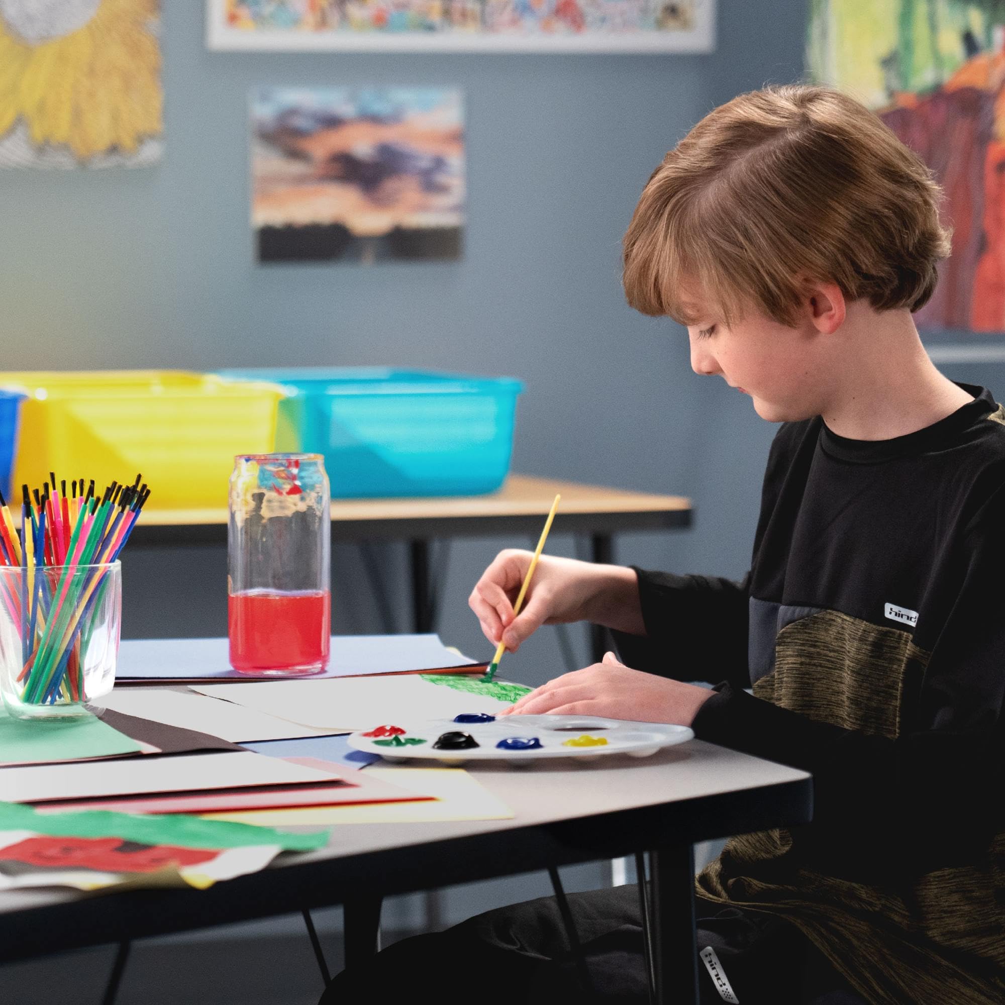 Schule smart Kunststoff Pinsel-Set – Verschiedene Größen – 144 Stück