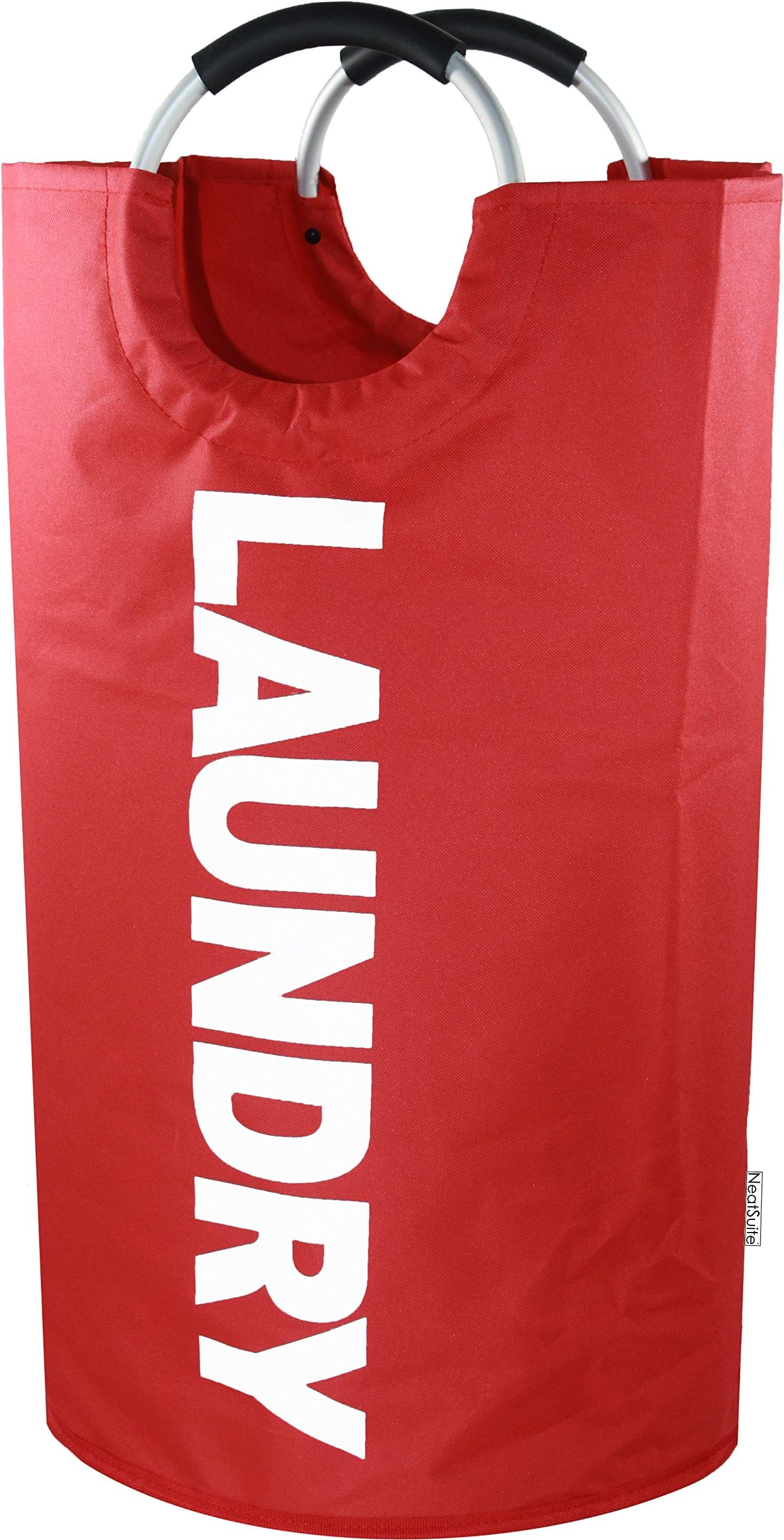 NeatSuite Large 82L Laundry Bag (Laundry Basket) for Washing or Storage, Reversible, Collapsible, Water Resistant Fabric with round aluminium handles (Red, Large) - choice of 6 colours