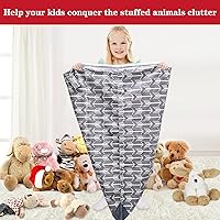 Vista 3 de Jorbest Puf de almacenamiento de animales de peluche para niños y adultos, puf de animales de peluche, asiento de lona de alta calidad, solo funda