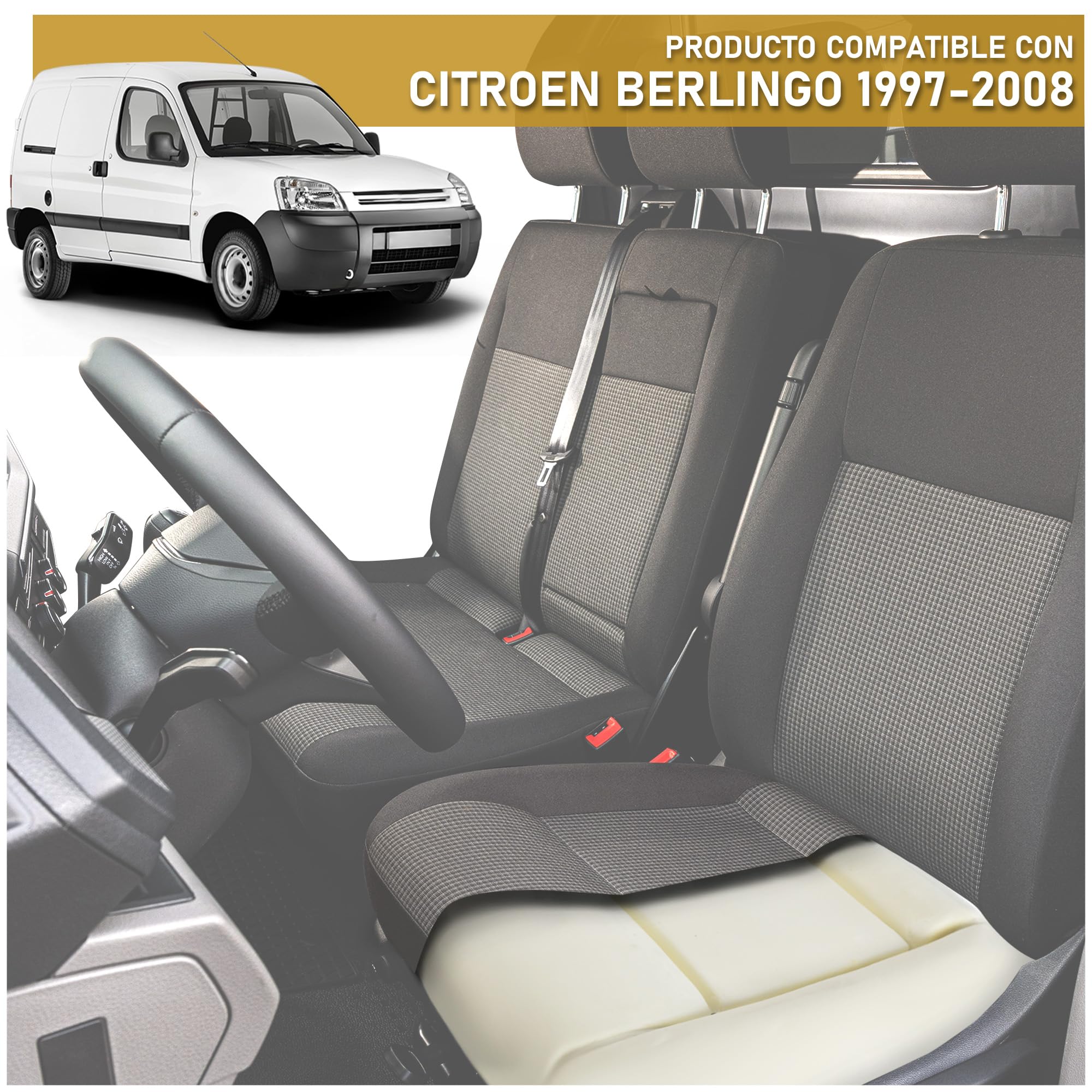 CHROMEMASTER - Compatible con Citroen Berlingo 1997-2008 | Espuma del Asiento, Inserto de Espuma para los Asientos Delanteros; Cambia el Inserto del Asiento y Disfruta de un Nuevo Asiento Cómodo