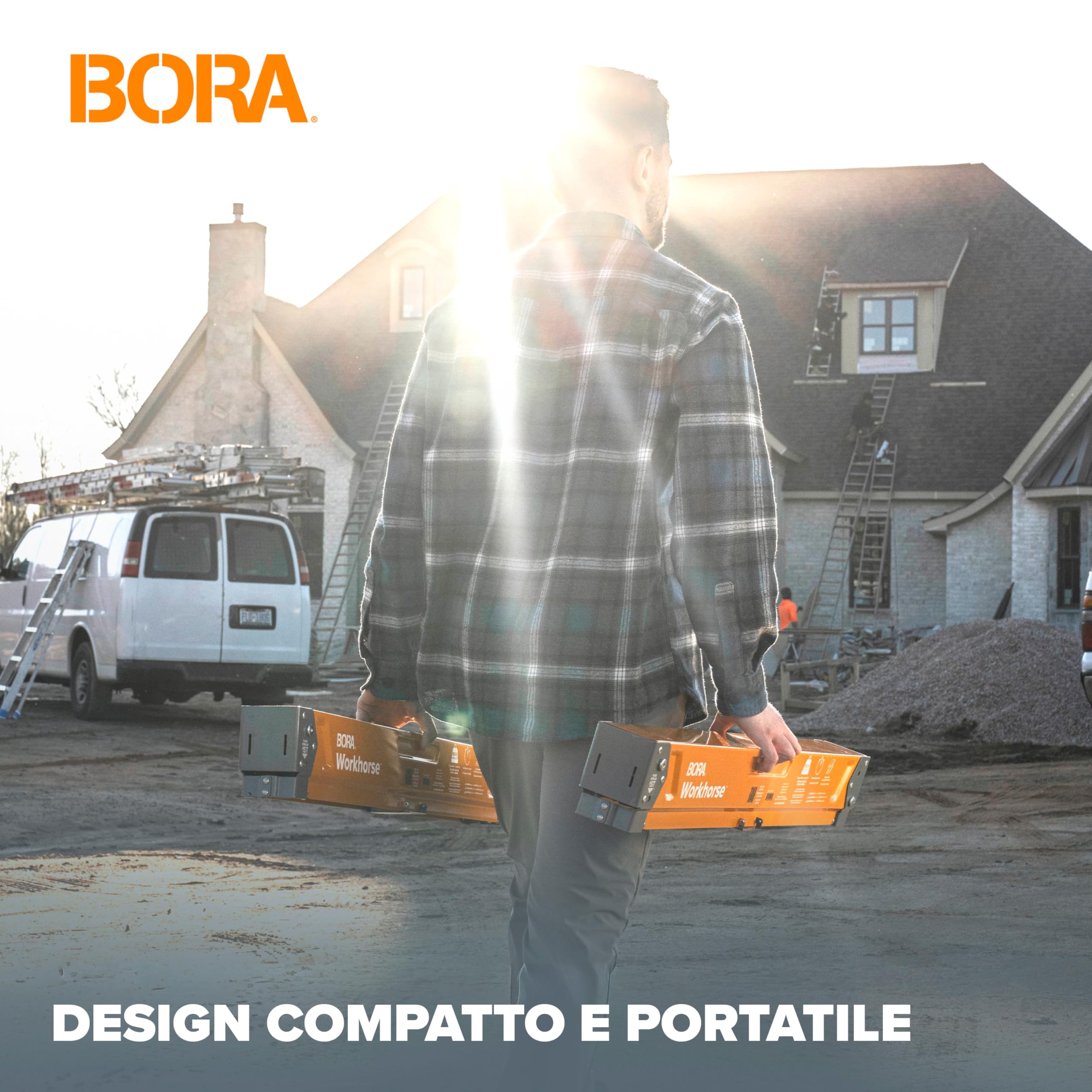 BORA Workhorse PM-3350T – Coppia Cavalletti da Lavoro Pieghevoli in Acciaio, 612 kg per Cavalletto, Uso Professionale