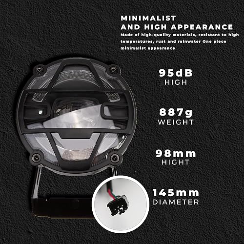 Miniatura 4 de eBike - Faros delanteros eléctricos de 36 V-48 V, luz de cabeza de bocina de bicicleta (conector de 3 pines), aleación de aluminio impermeable para