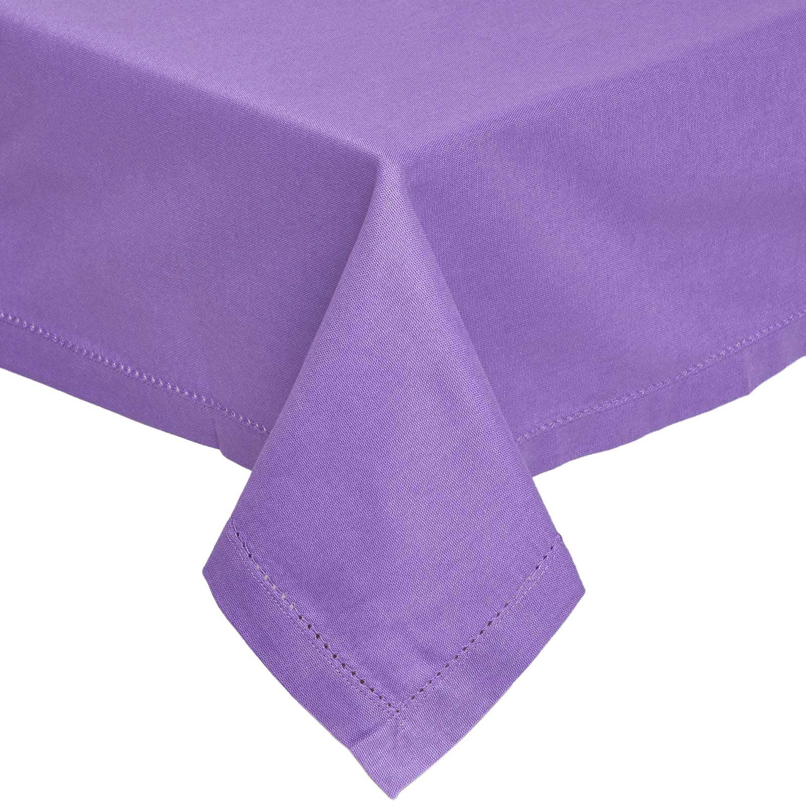 Homescapes Plain Cotton Tablecloth - 178cm x 300cm - Purple