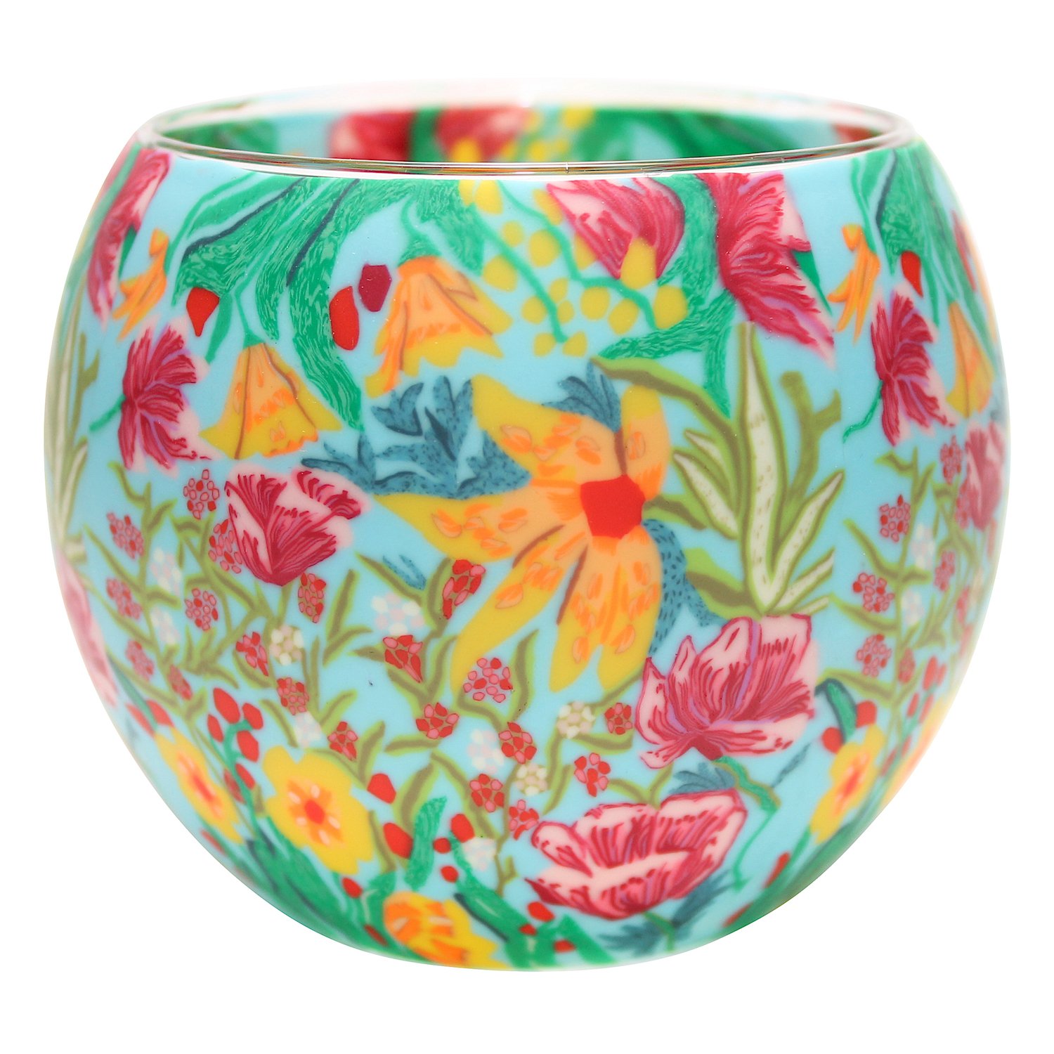 Kerzenfarm 21412 Glowing Glass Tealight-Holder, Multi-Colour