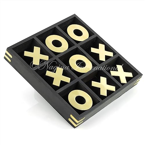 Miniatura 6 de Juego de mesa grande y elegante de alta calidad de Tic Tac Toe de 10 pulgadas | Juego de rompecabezas de madera | Decoración de madera y juegos de