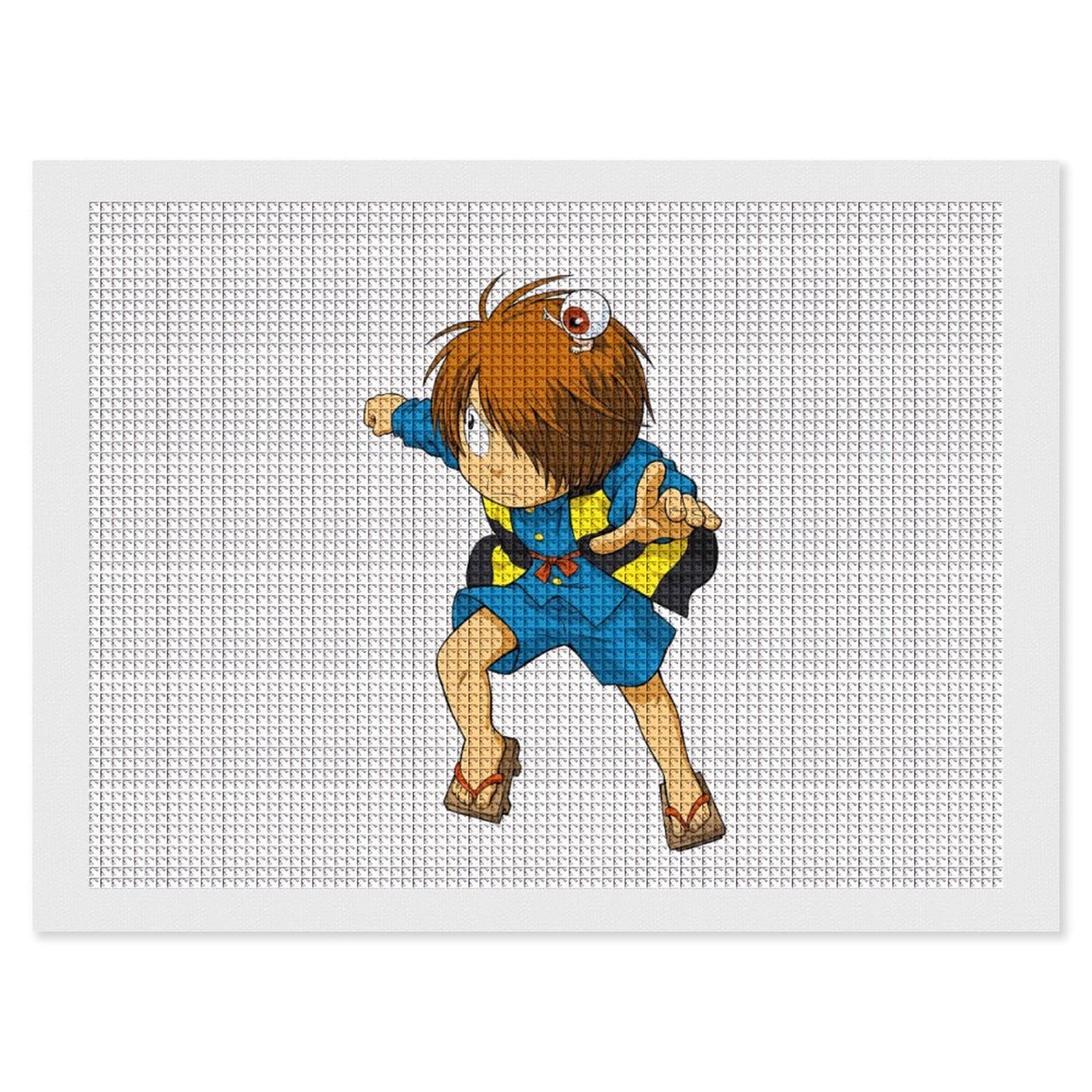 天然石　石絵　ゲゲゲの鬼太郎図　早銘　14点　M　8344A 天然石 石絵 ゲゲゲの鬼太郎図 早銘 14点 M 8344A
