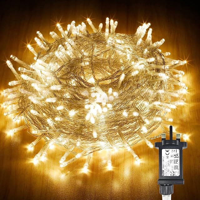 Chipark Fairy String Lights Mains Powered 20m/66ft 200 LED Lights Plug in Outdoor Garden Christmas Lights Waterproof & 8 Modes for Outdoor Indoor Party Christmas Tree Decorations(Warm White)